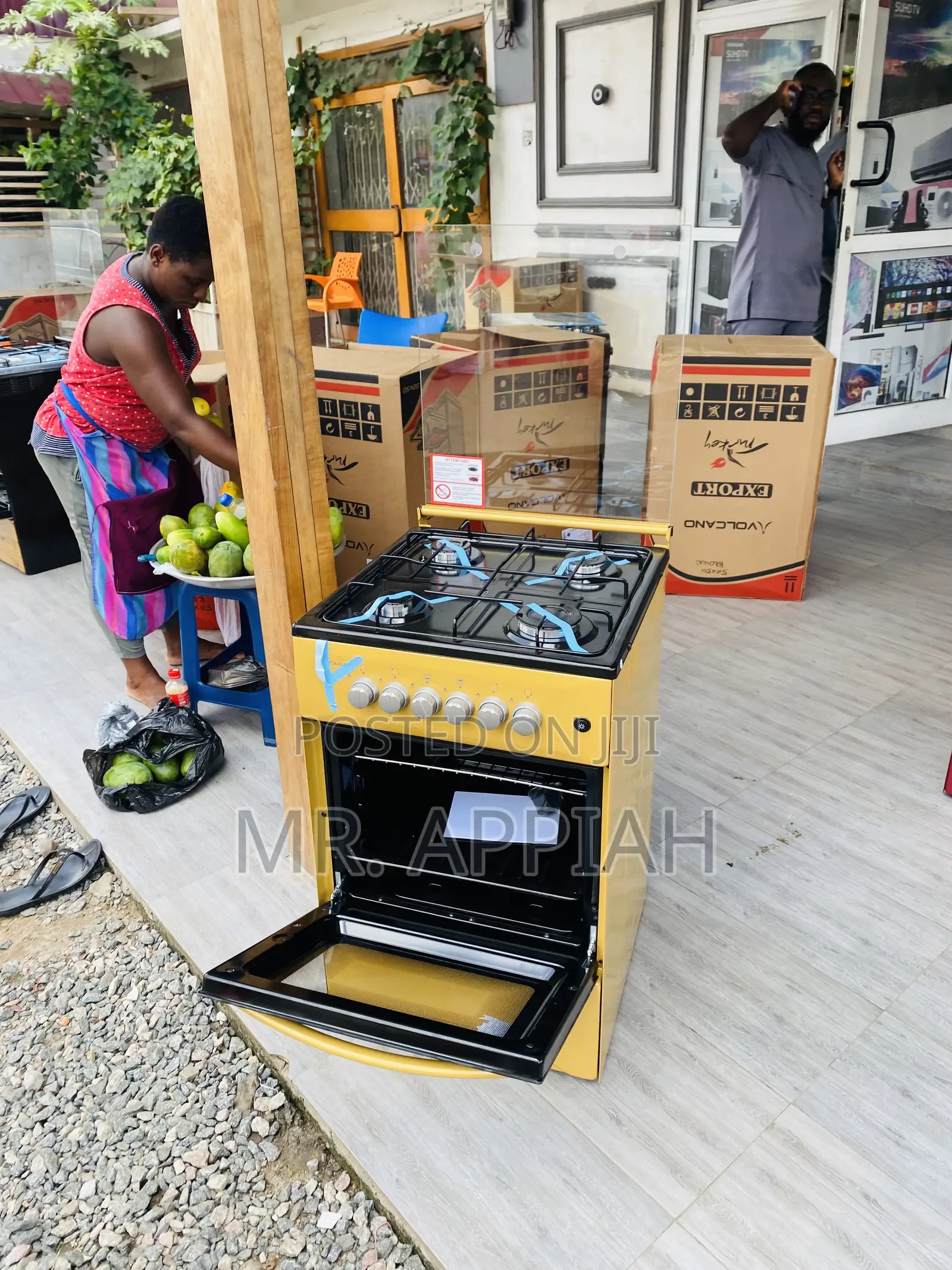 Authentic Volcano 50x50(Yellow )4 Gas Burner With Oven.