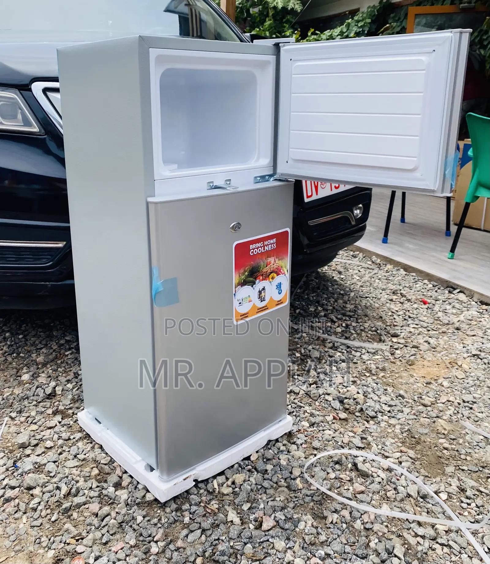 Unique Zara Double Door Electric Fridge(Gray).