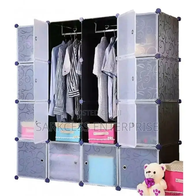 16 Cubes Plastic Wardrobe - Black/White16 Cubes Plastic Ward
