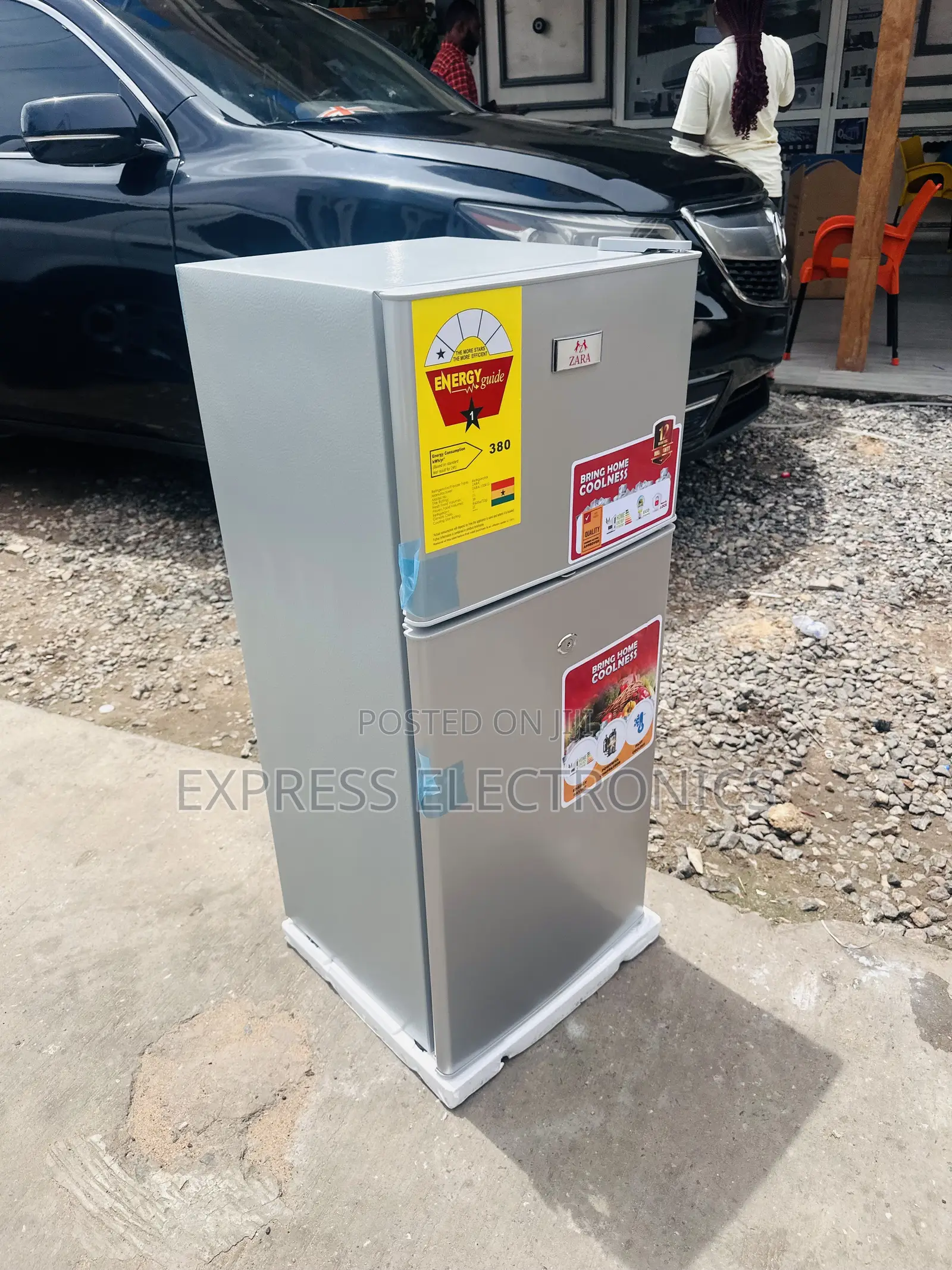 Manual Defrost Double Door Fridge Zara- Grey Color