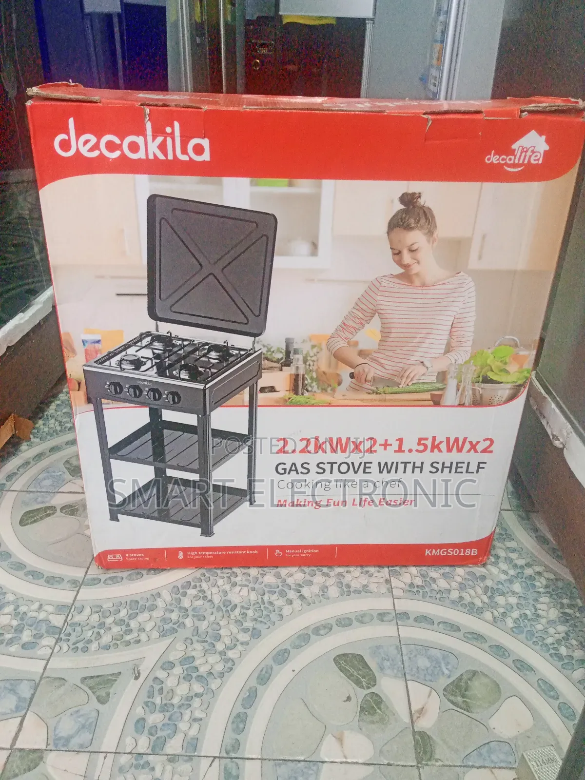 2.2kw×2+1.5kw×2 Gas Stove Decakila Gas Stove With Shelf