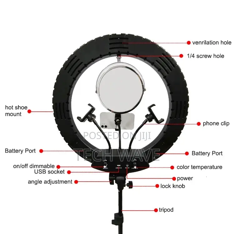 20inches Ringlight With Mirror, Bag , Remote and Stand