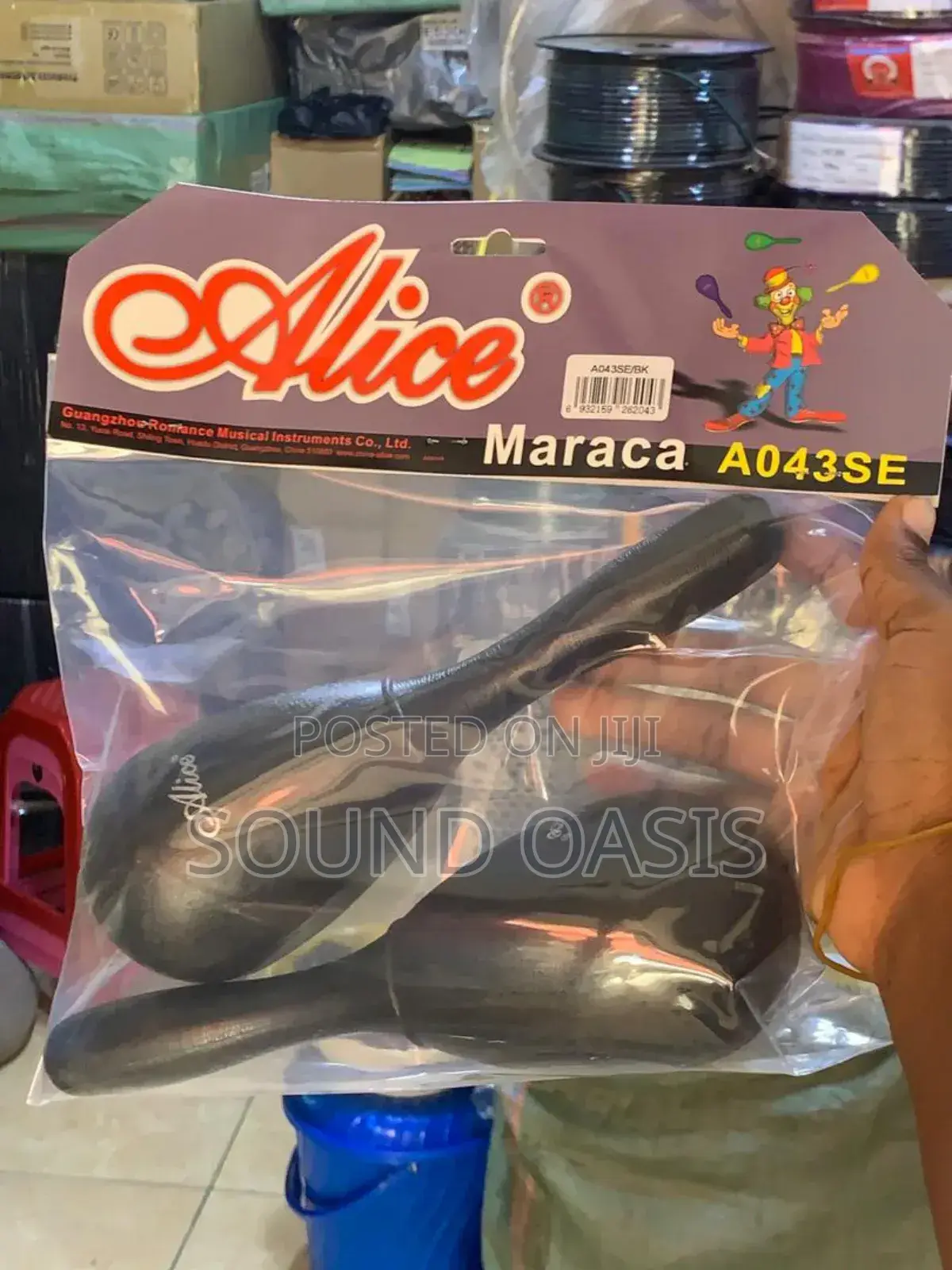Alice Plastic Maracas (A043SE) Black
