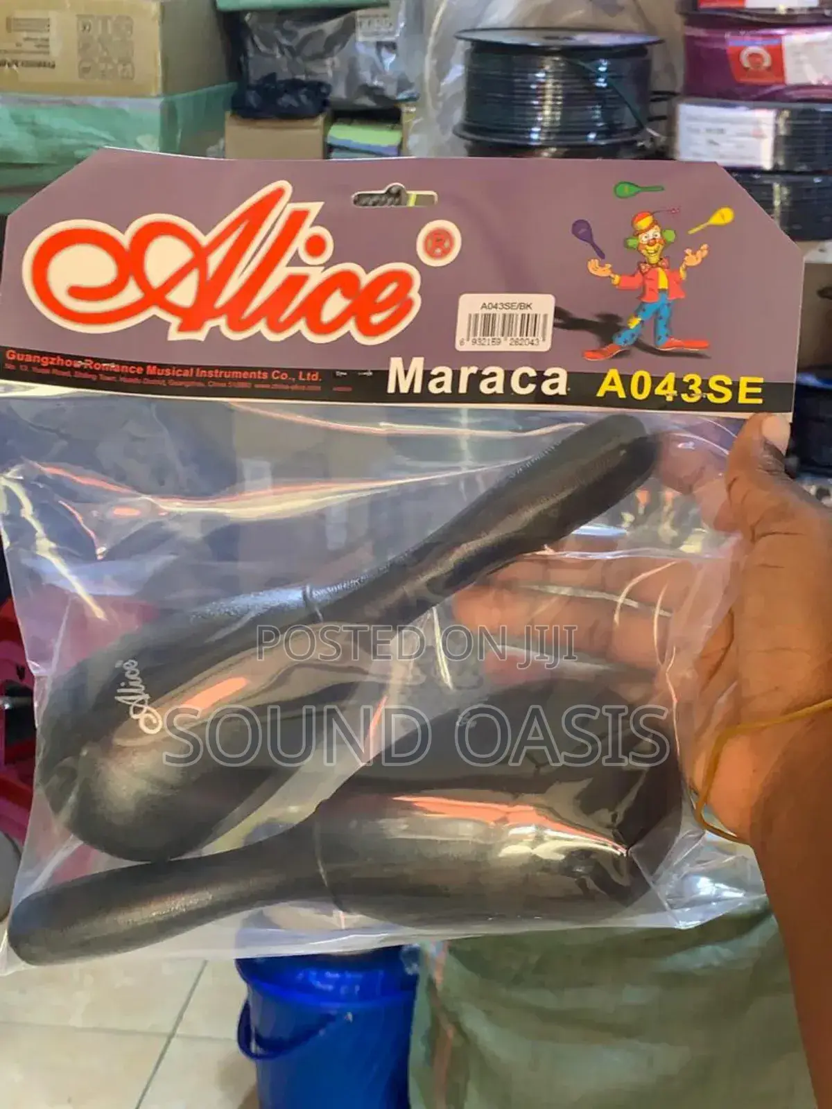 Alice Plastic Maracas (A043SE) Black