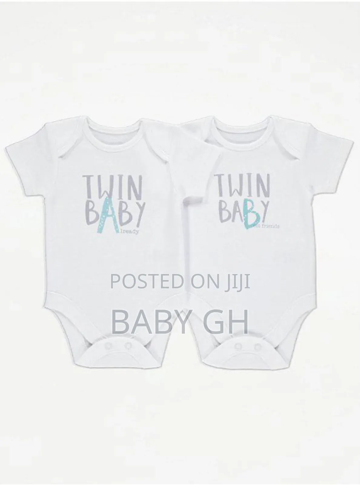 White Twin Baby Bodysuits 2 Pack