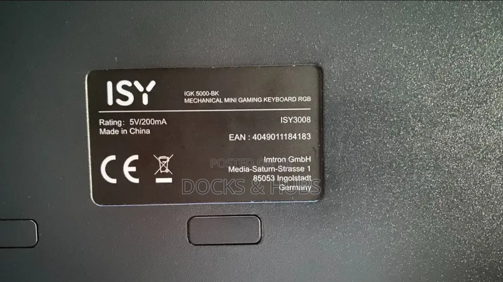 Isy Igk-5000-Bk RGB Mechanical Gaming Keyboard - 60%