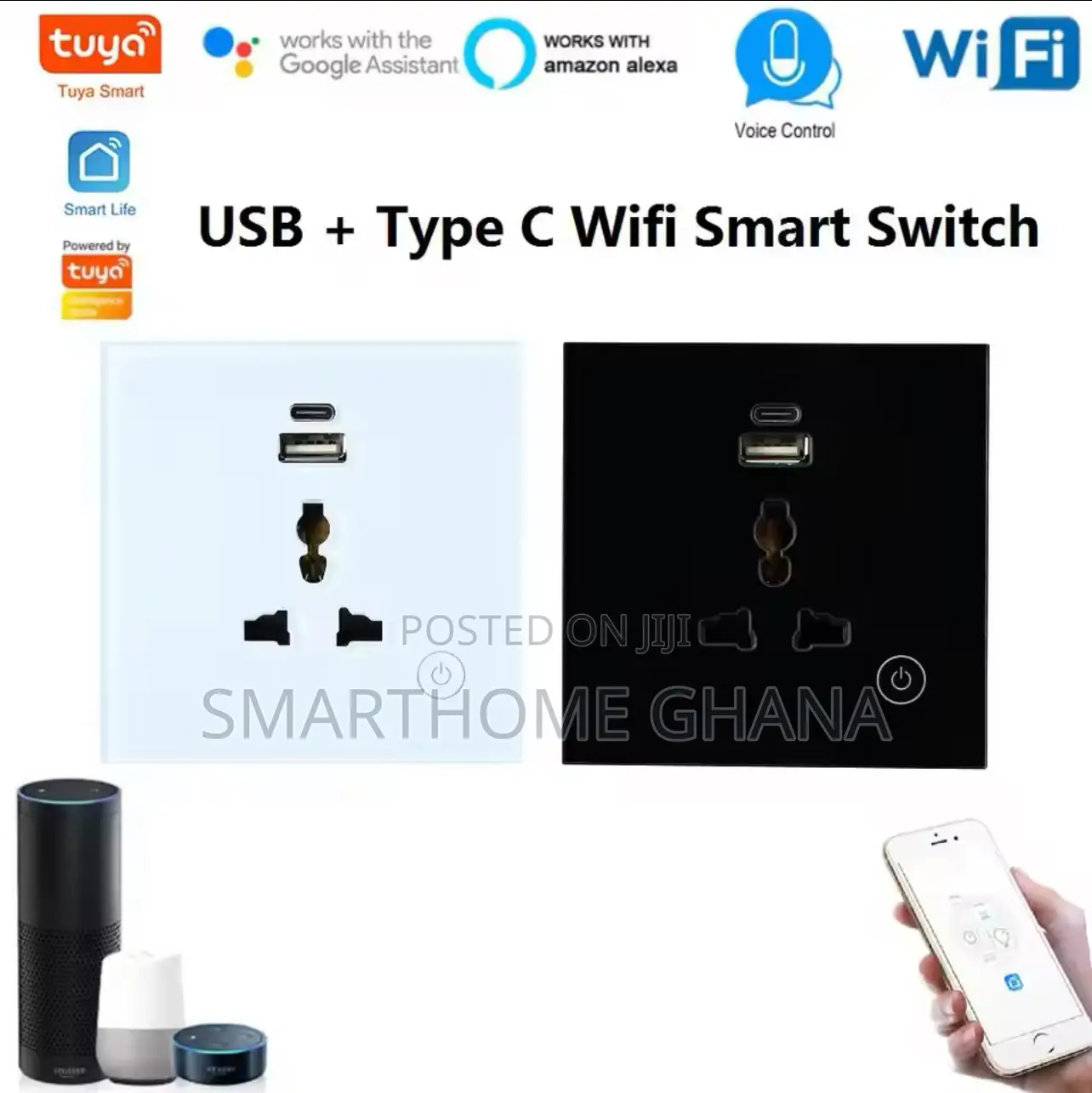 Smart Wall Socket With Type C - Single Outlet