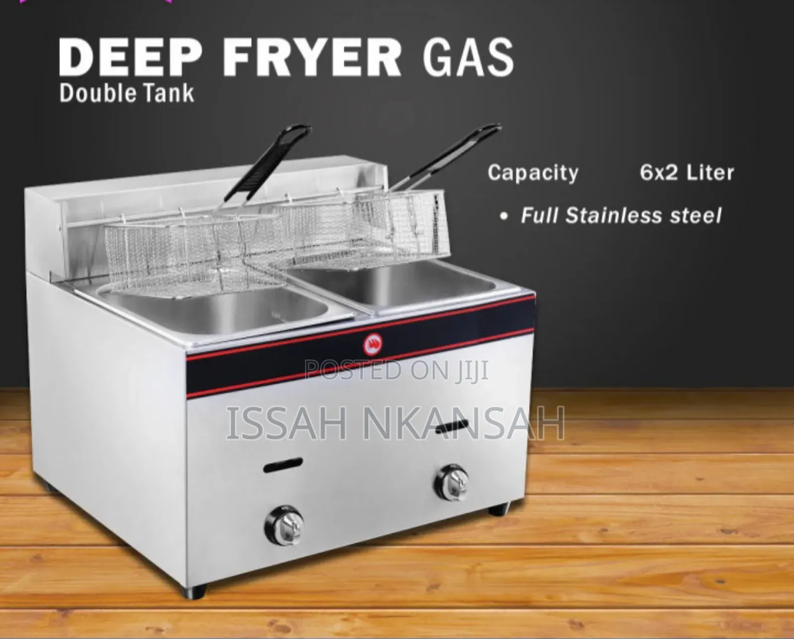 Gas Deepfryer Double Pan