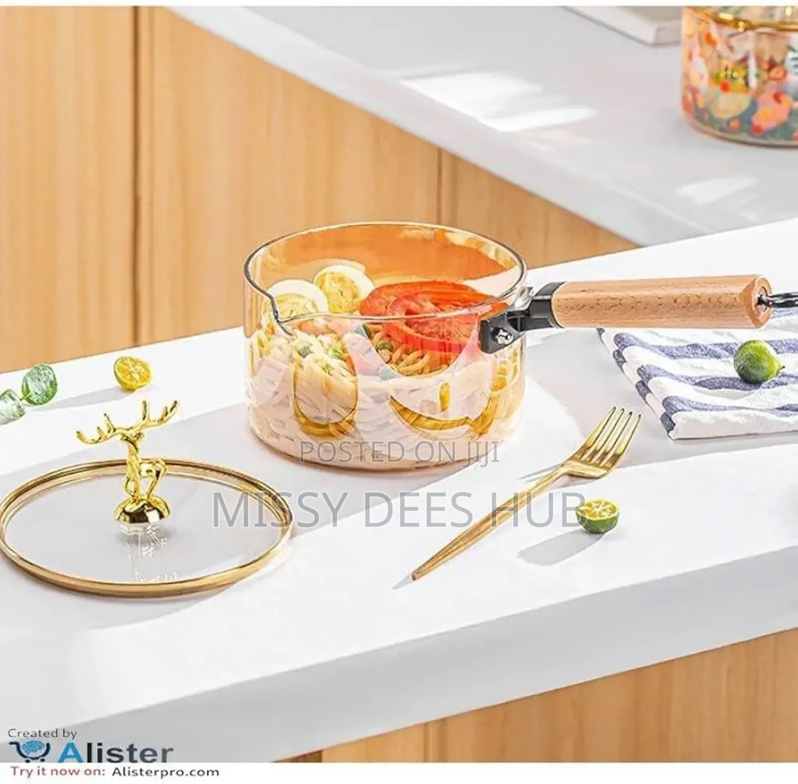 Single Handle Glass Soup Pot