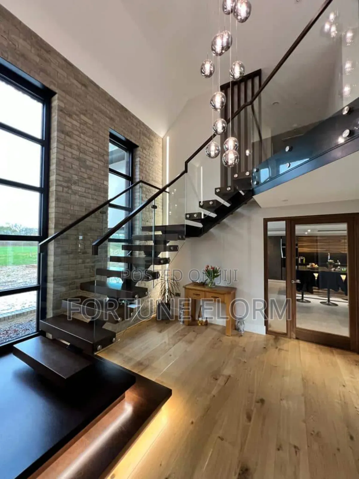 Futuristic Wooden Stairs.