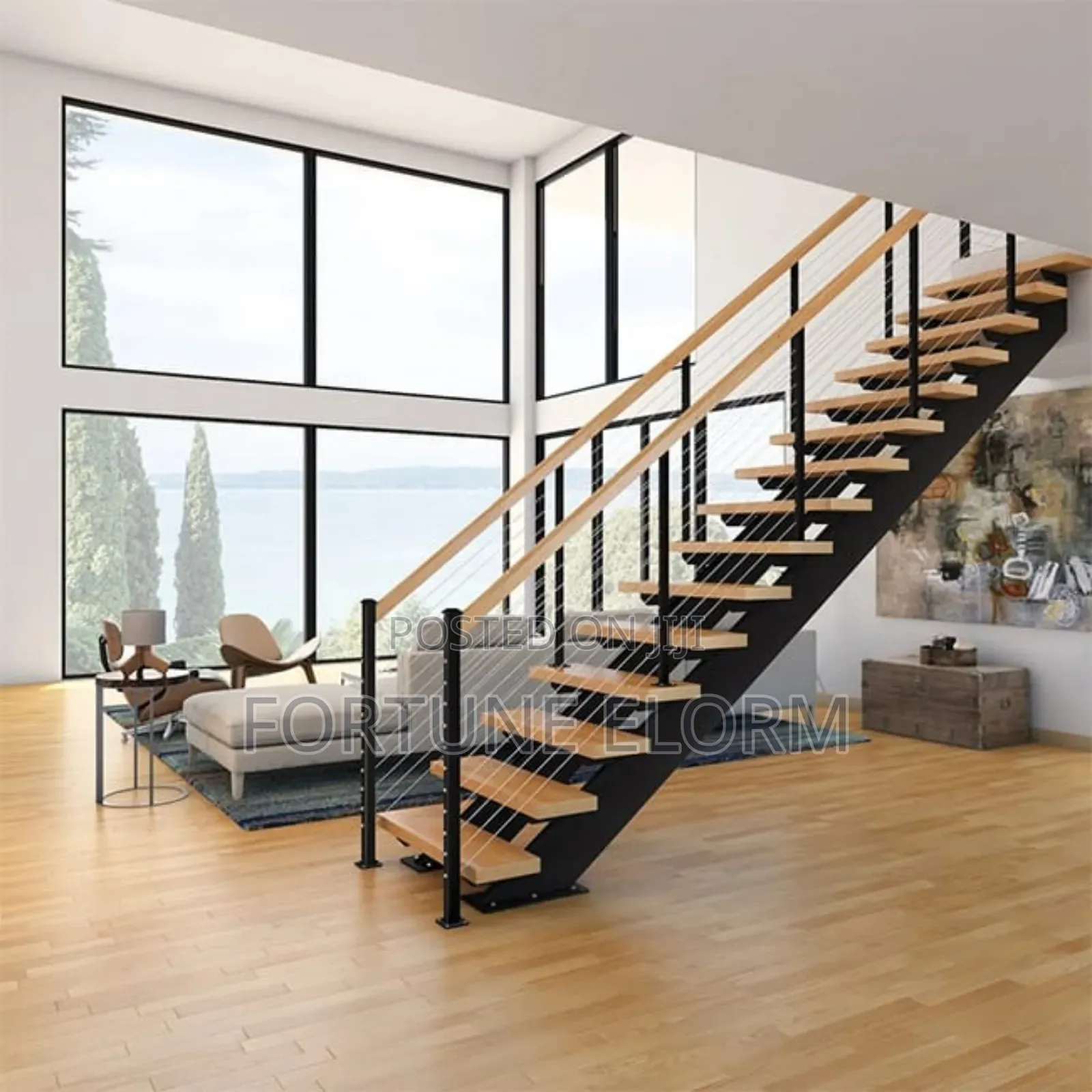 Metal and Wooden Stairs.