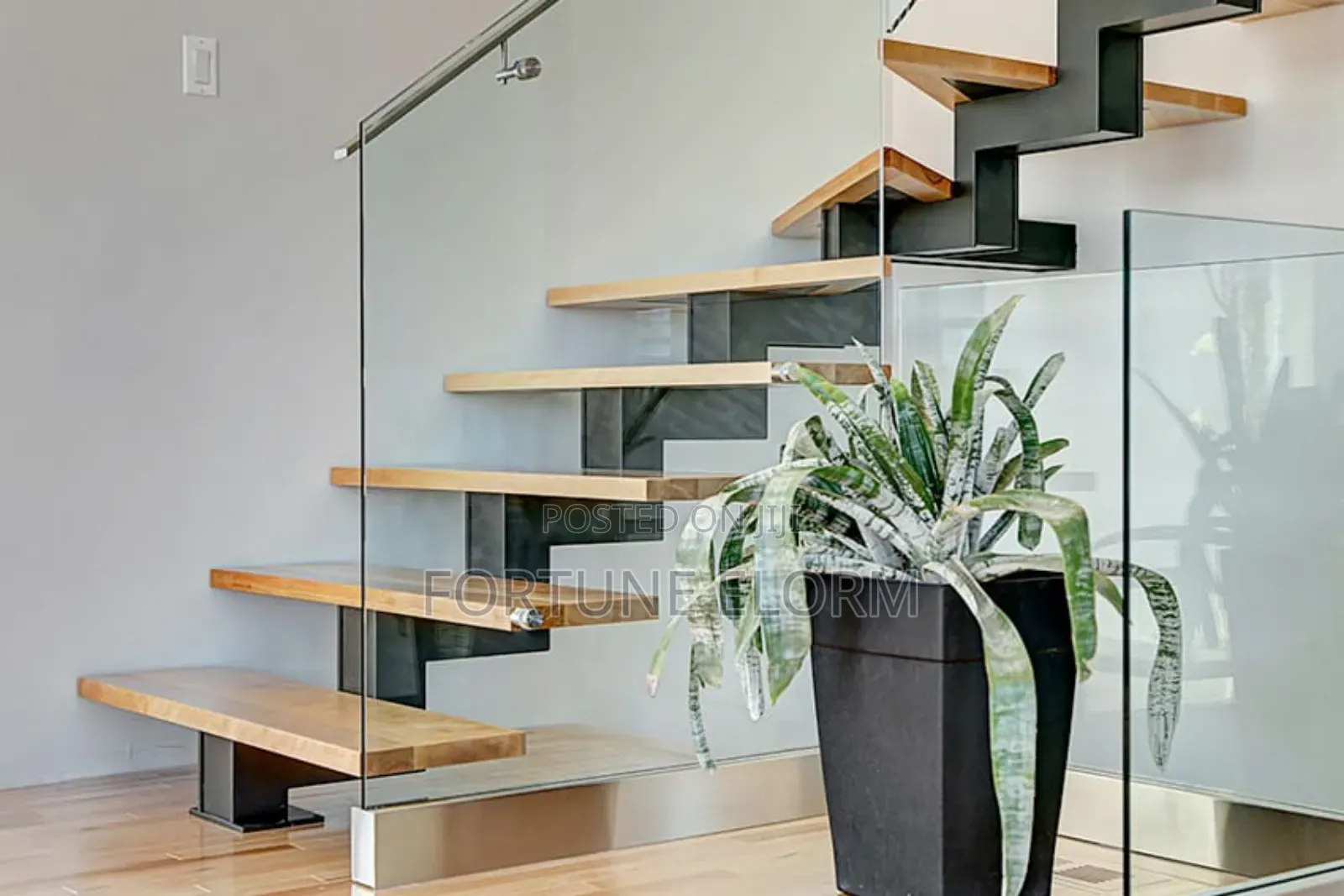 Metal and Wooden Stairs.