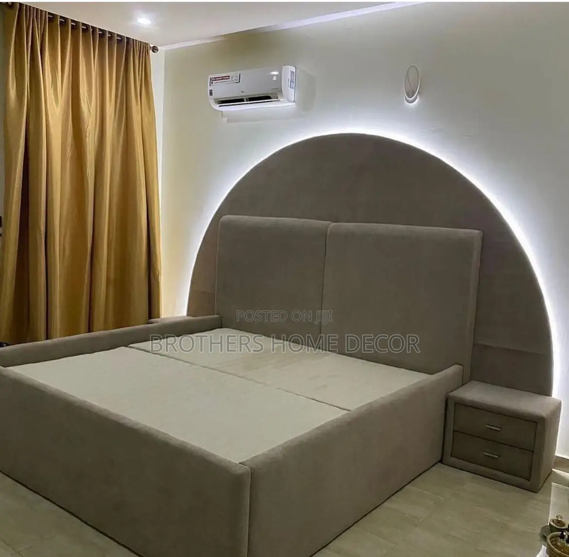 Luxurious Queen Size Bedframe and One Side Cabinet