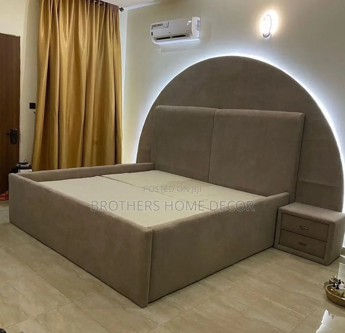 Luxurious Queen Size Bedframe and One Side Cabinet