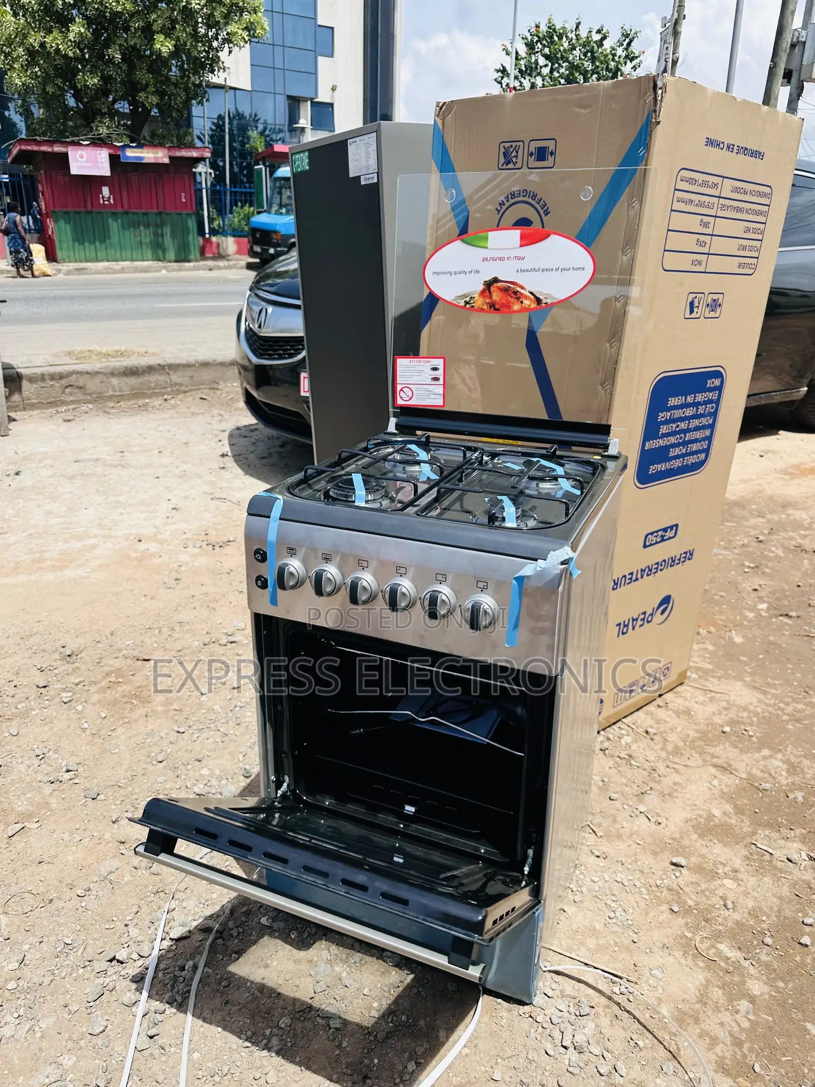 Sliver Gas Cooker Oven 4burner 50/50 Newline.