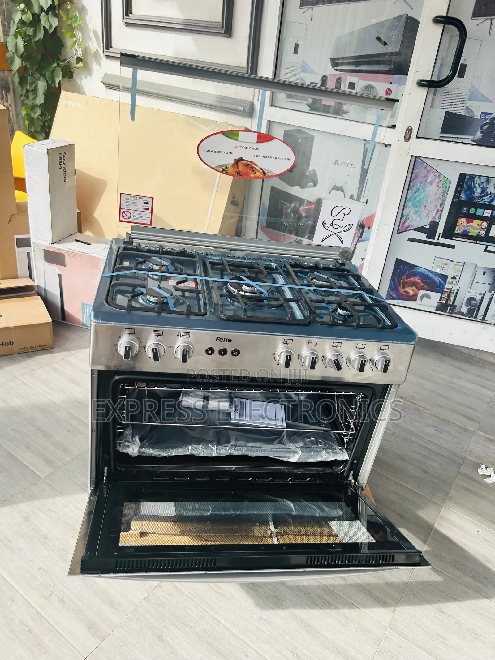 Spectacular Design 5burner 60/90 Gas Cooker Oven Rotisserie
