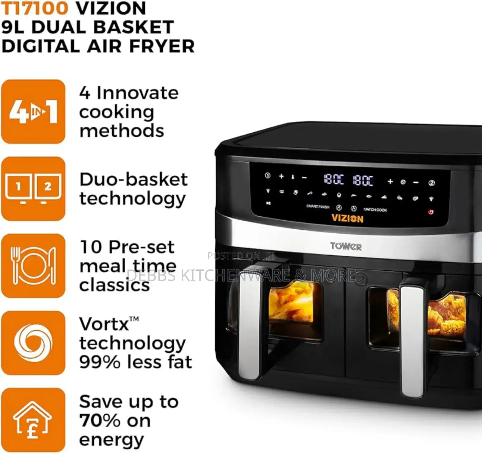 9lt Tower Vizion Dual Air Fryer