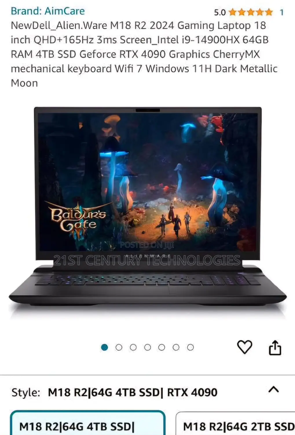 New Laptop Dell Alienware M18X R2 64GB Intel Core I9 SSD 4T