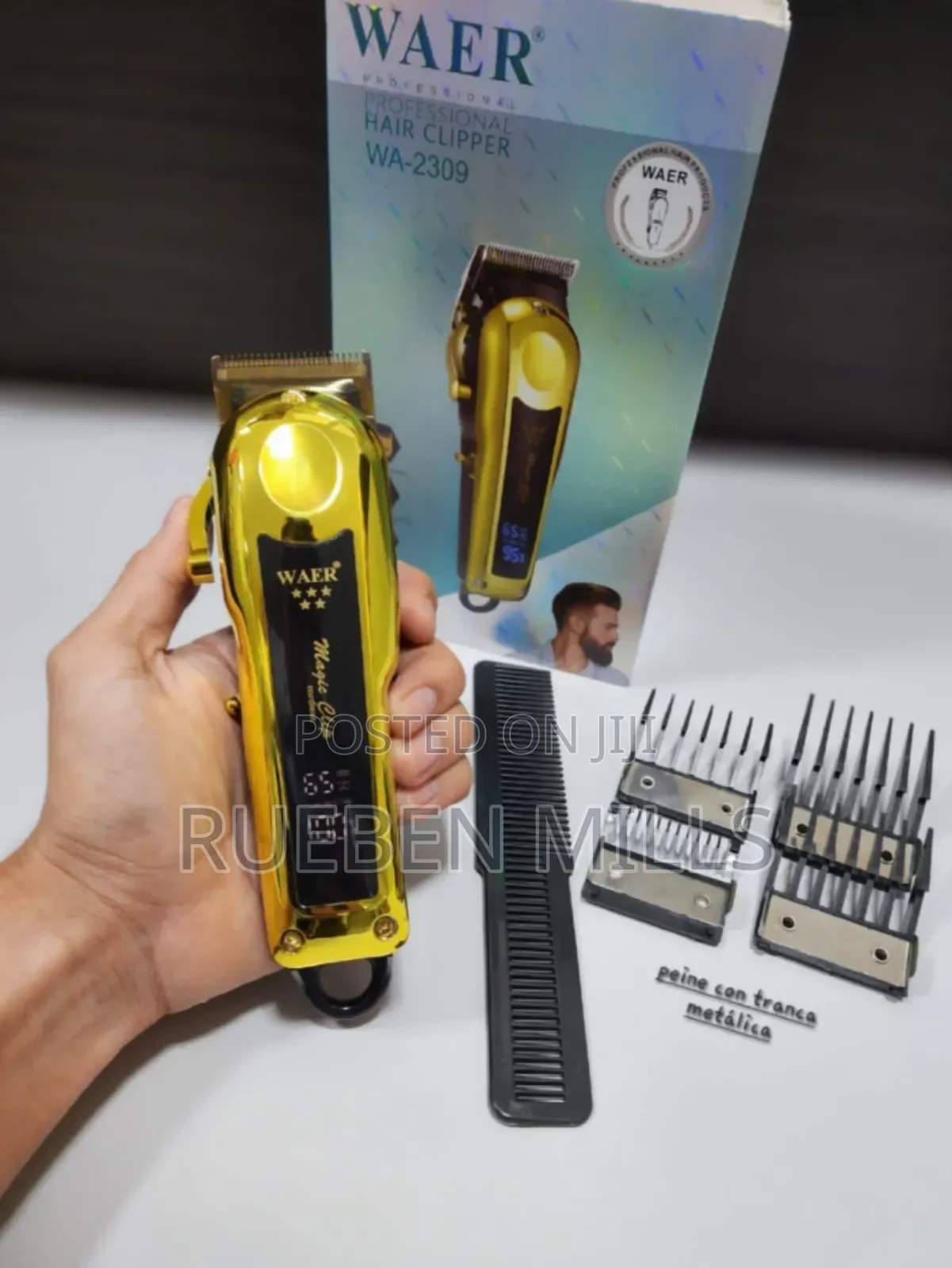 Gold Waer Barbering Machine Hair Clipper Rechargeable WA2309