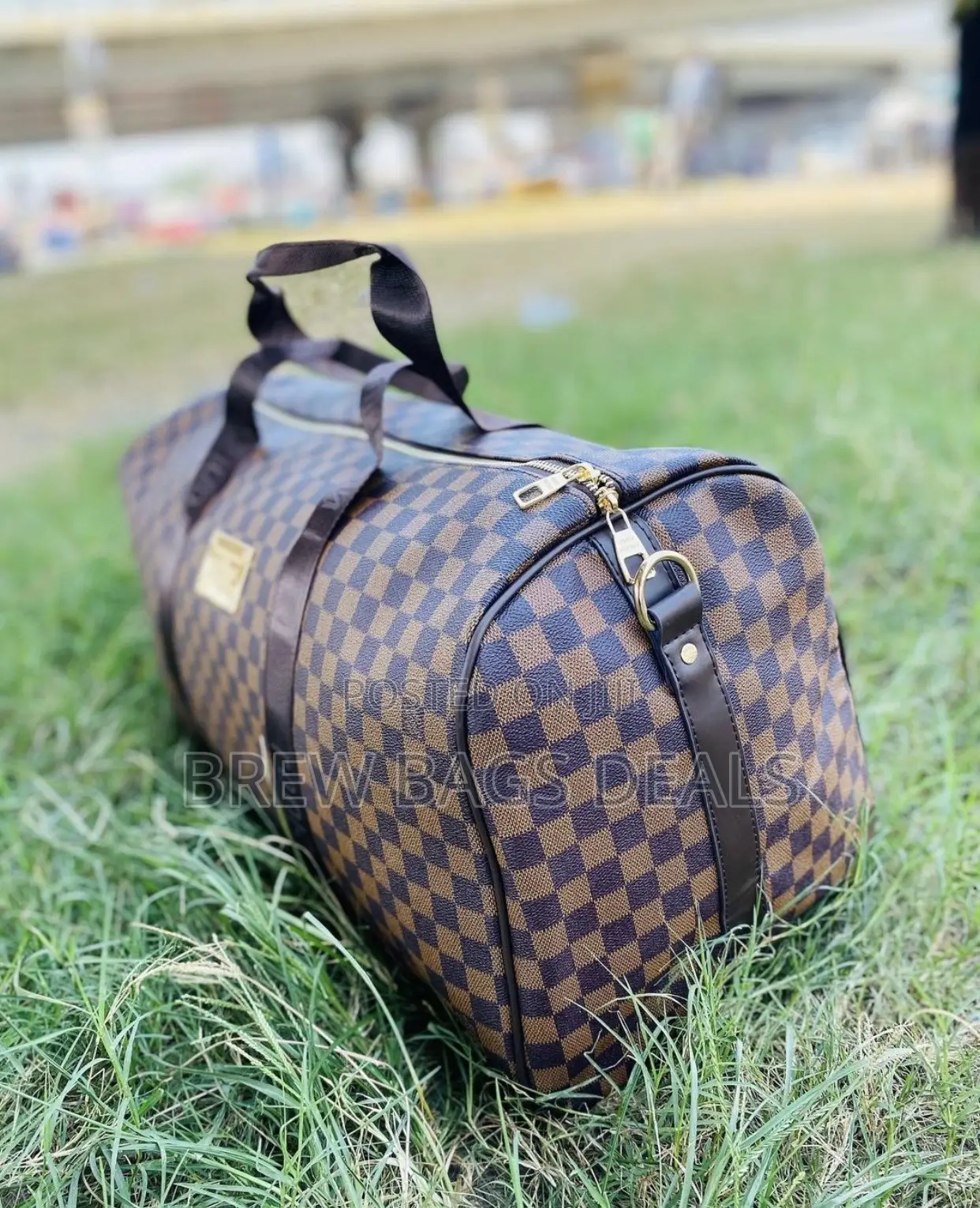 Branded Louis Vuitton Coffee Brown Duffle Traveling Bag