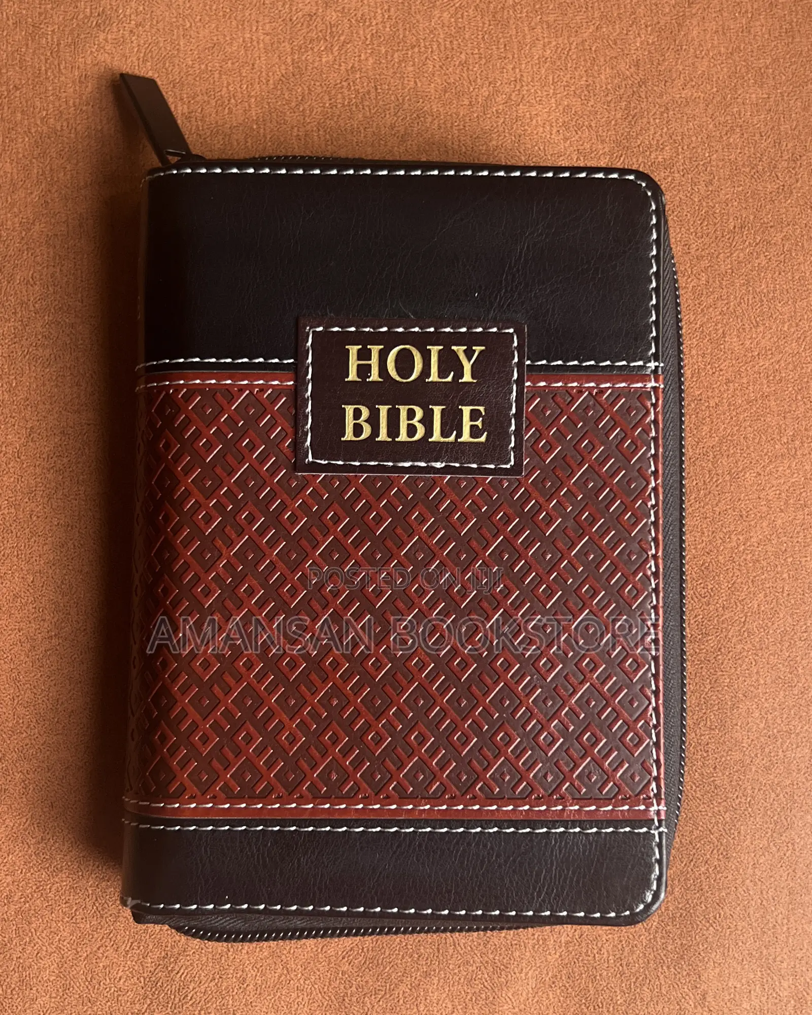 Pocket Size KJV Bible With Leather Jacket (Black Brown)