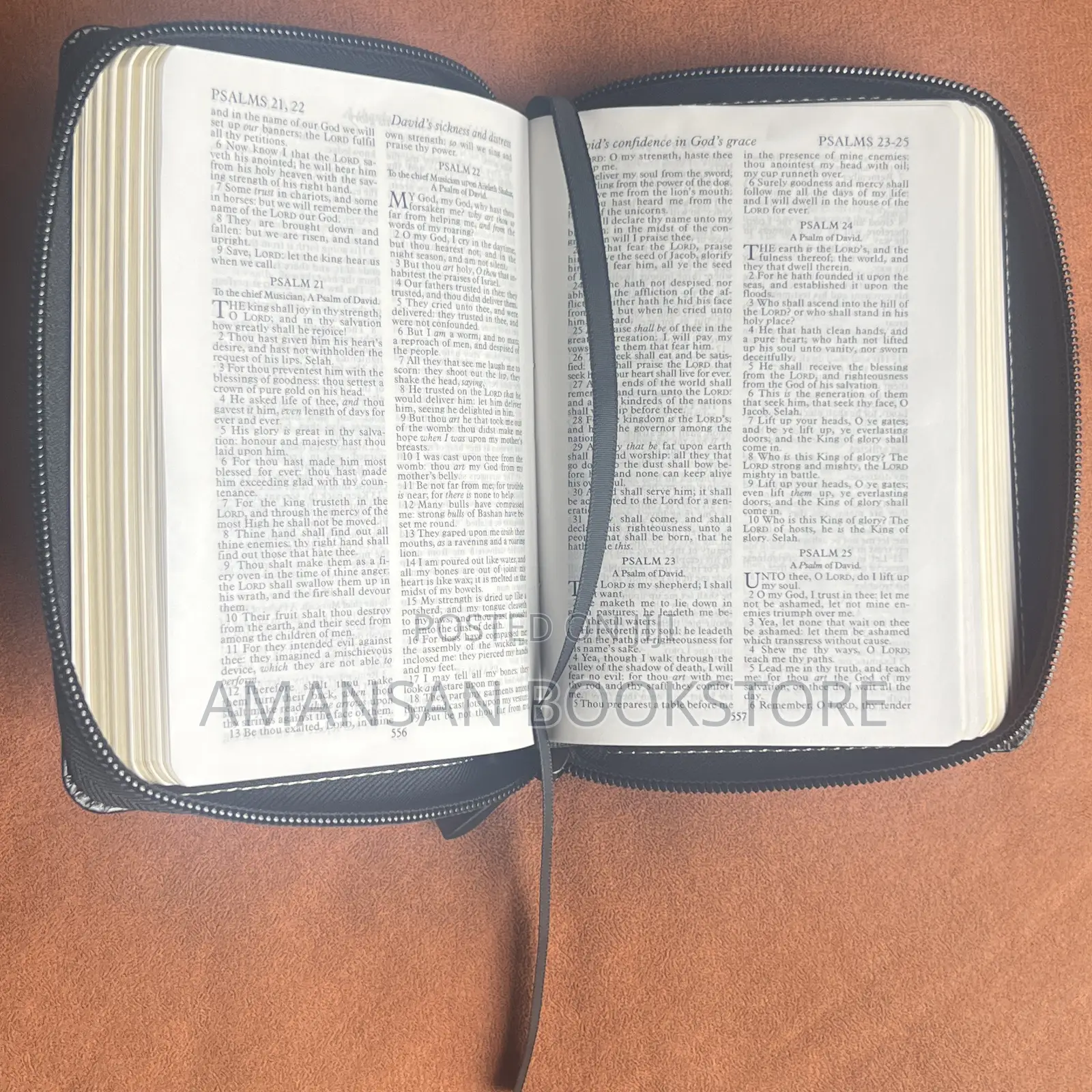 Pocket Size KJV Bible With Leather Jacket (Black Brown)