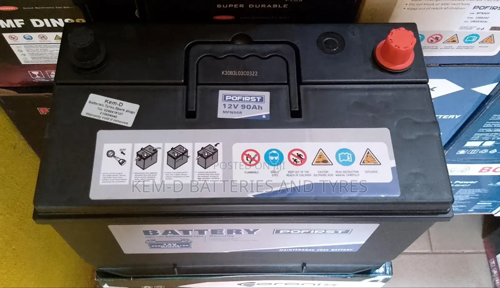 17 Plates Pofirst Car Battery for Diesel Cars