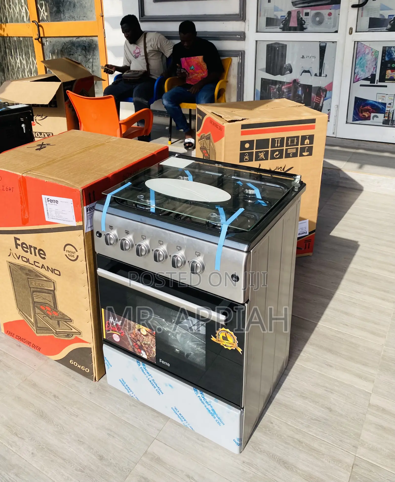 Ferre 60x60 Newlight Ions, Auto Ignition,Stainless SteelTop