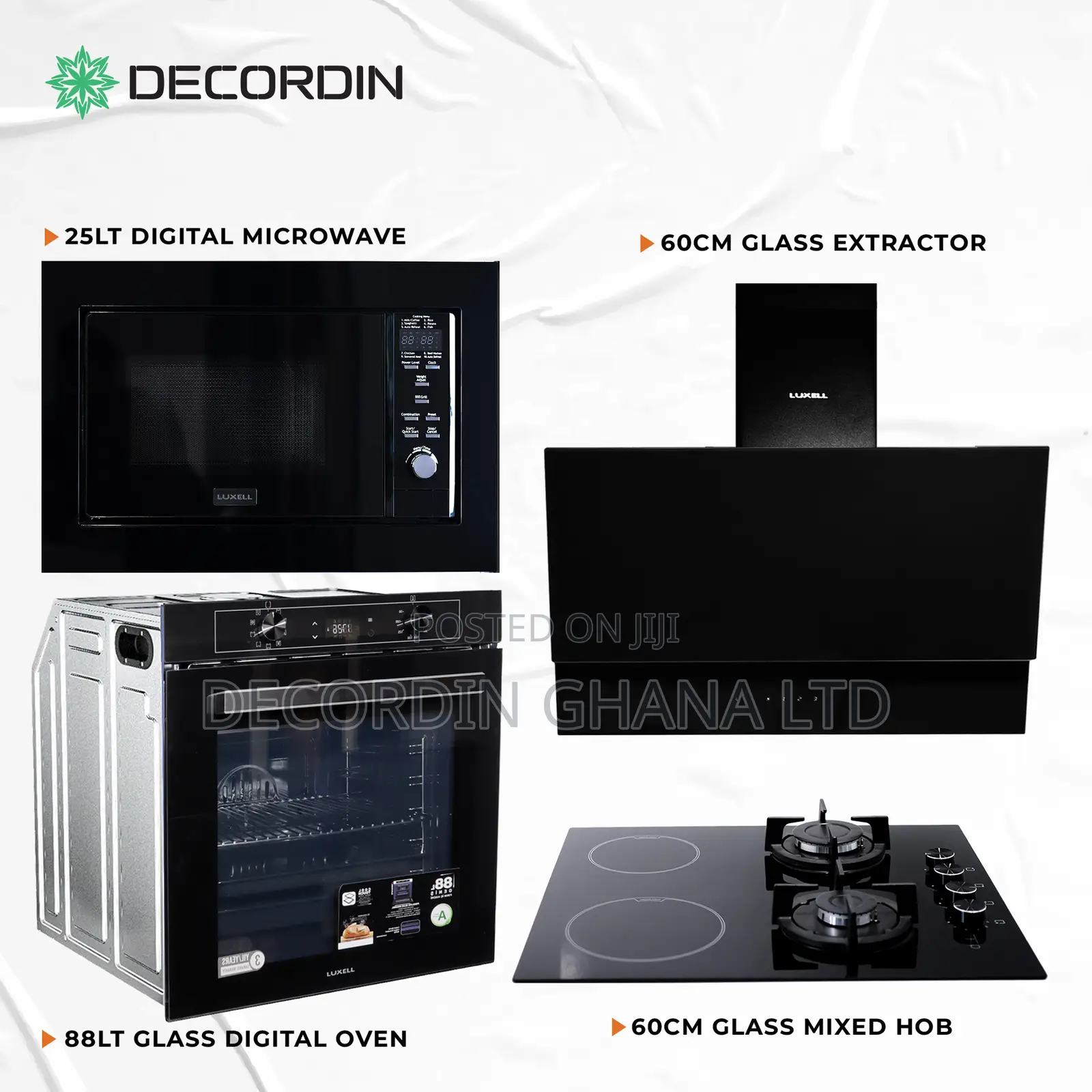 2electric 2gas 60cm Set With 88l Oven and 25l Microwave