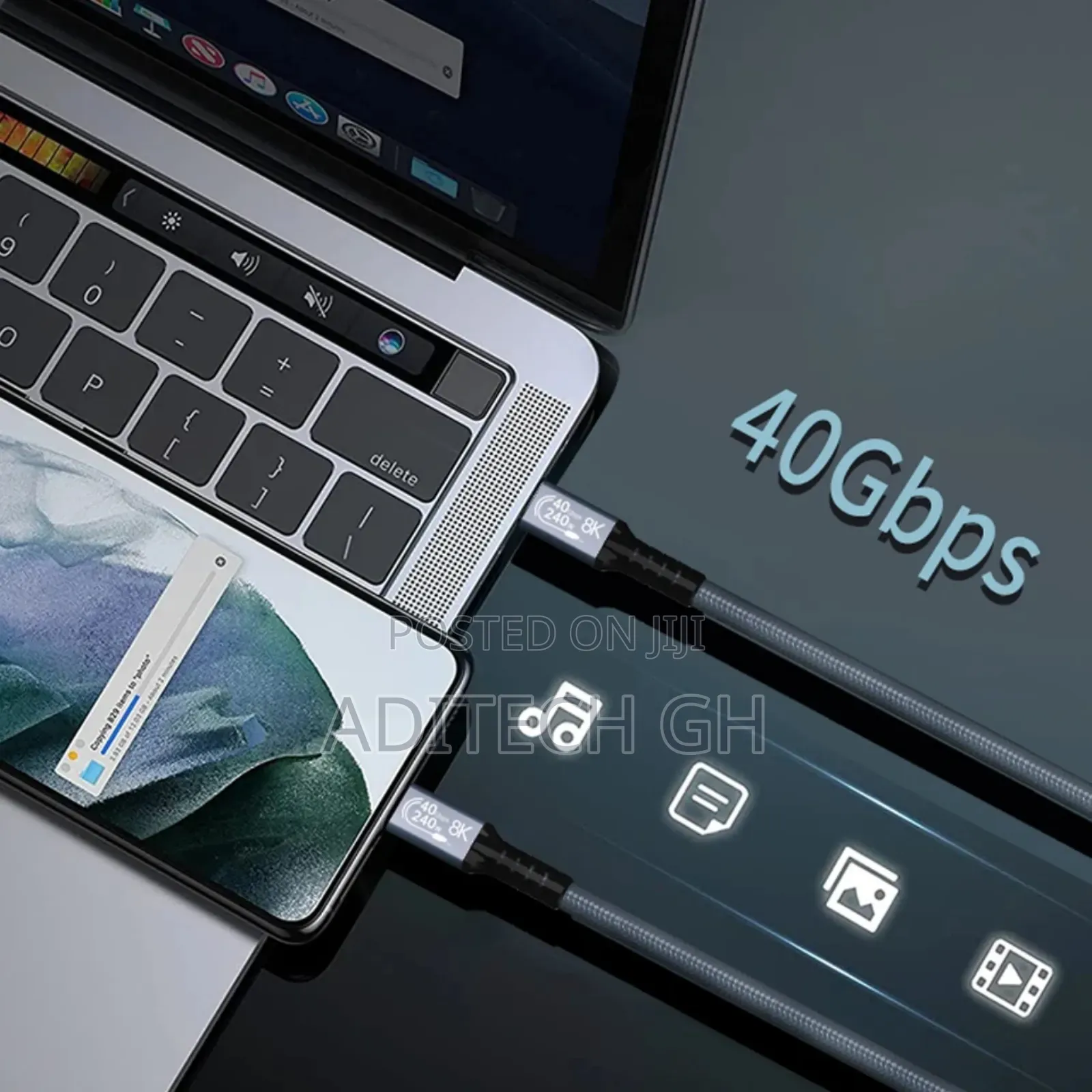 New Original Thunderbolt 4 Cable 1.5m for Data, Video, Evga