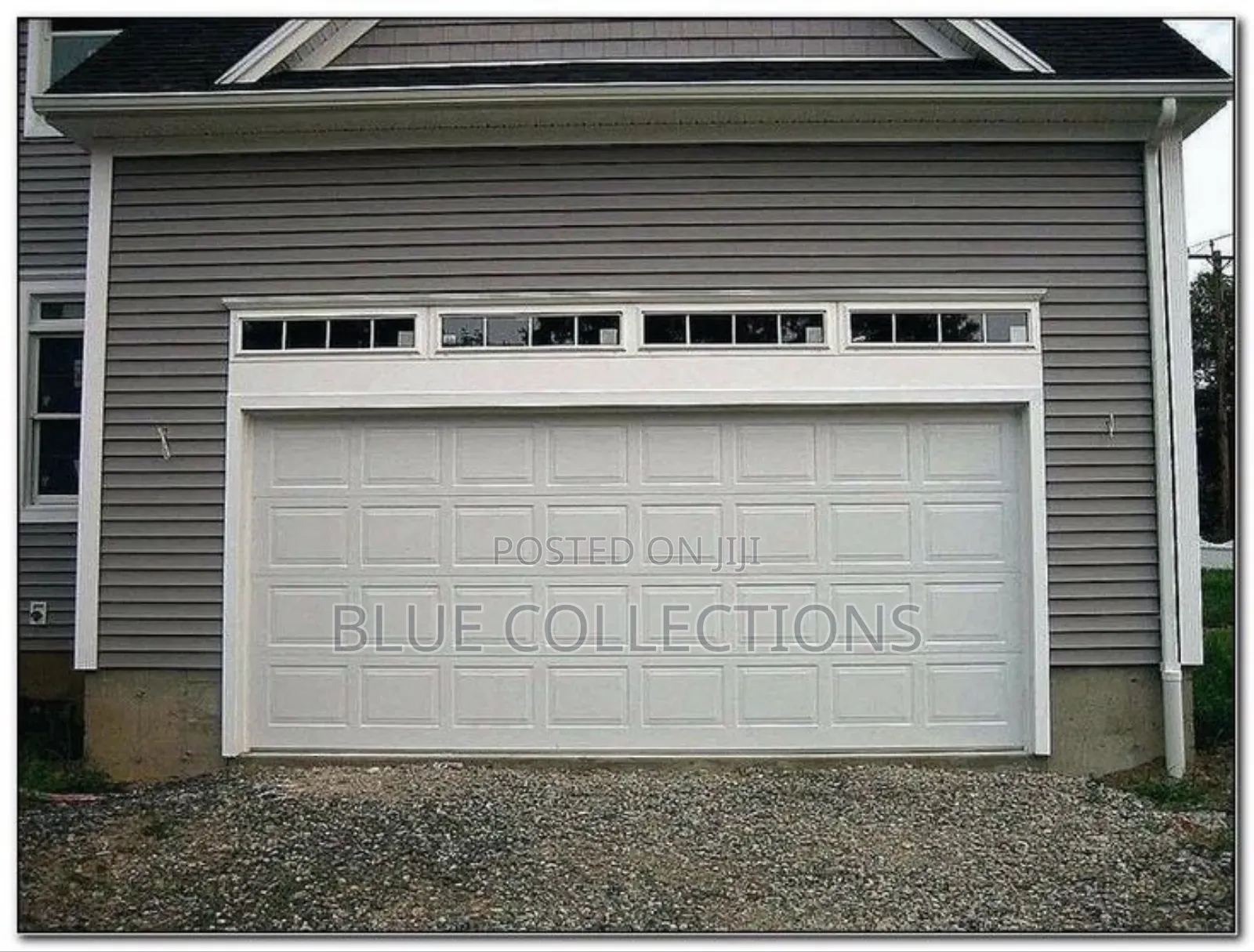 12×8automated Fanlight Garage Door With Fanlight