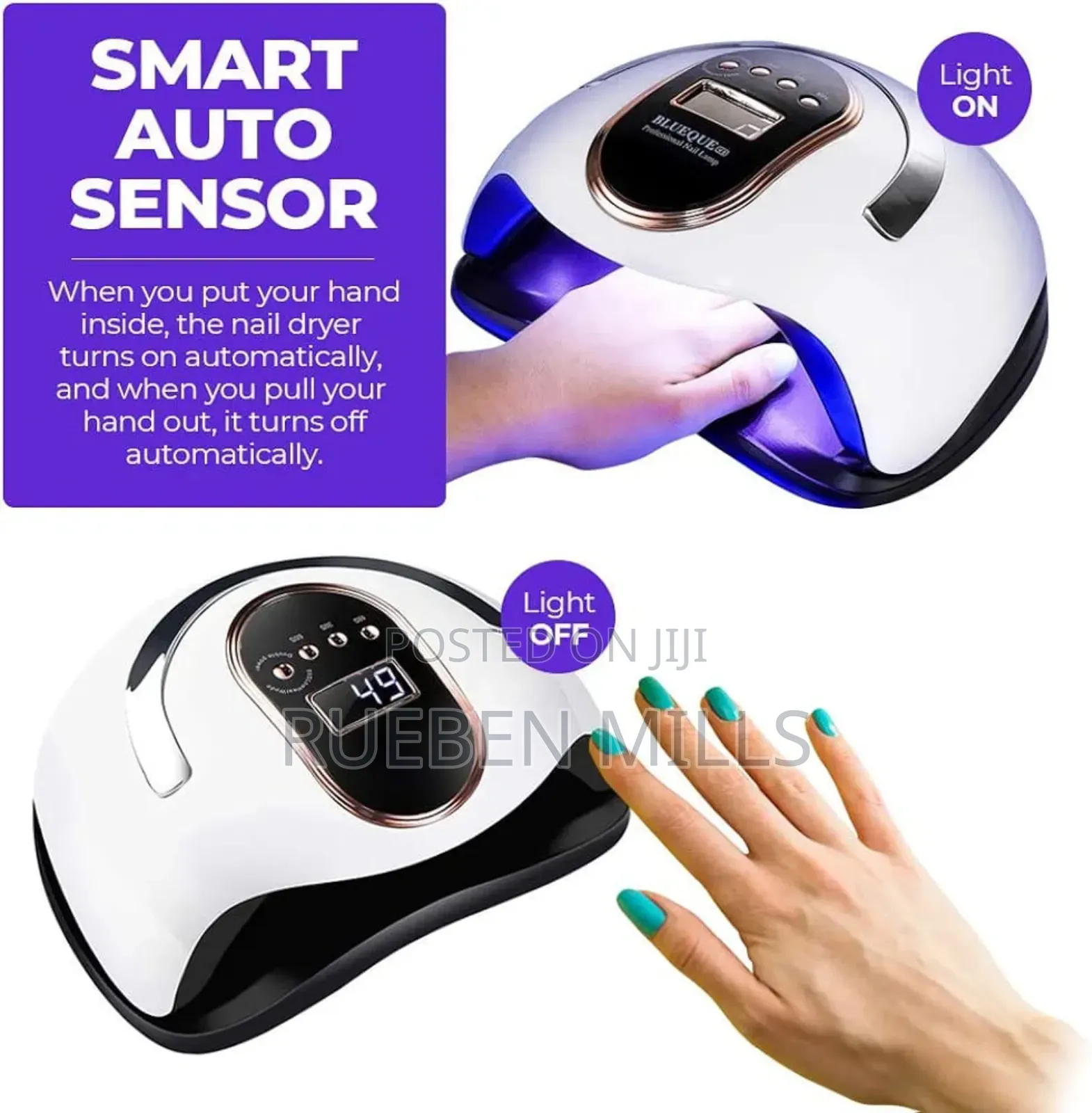 Blueque V8 Hand Nails Dryer Two in One Auto Sensor UV LED