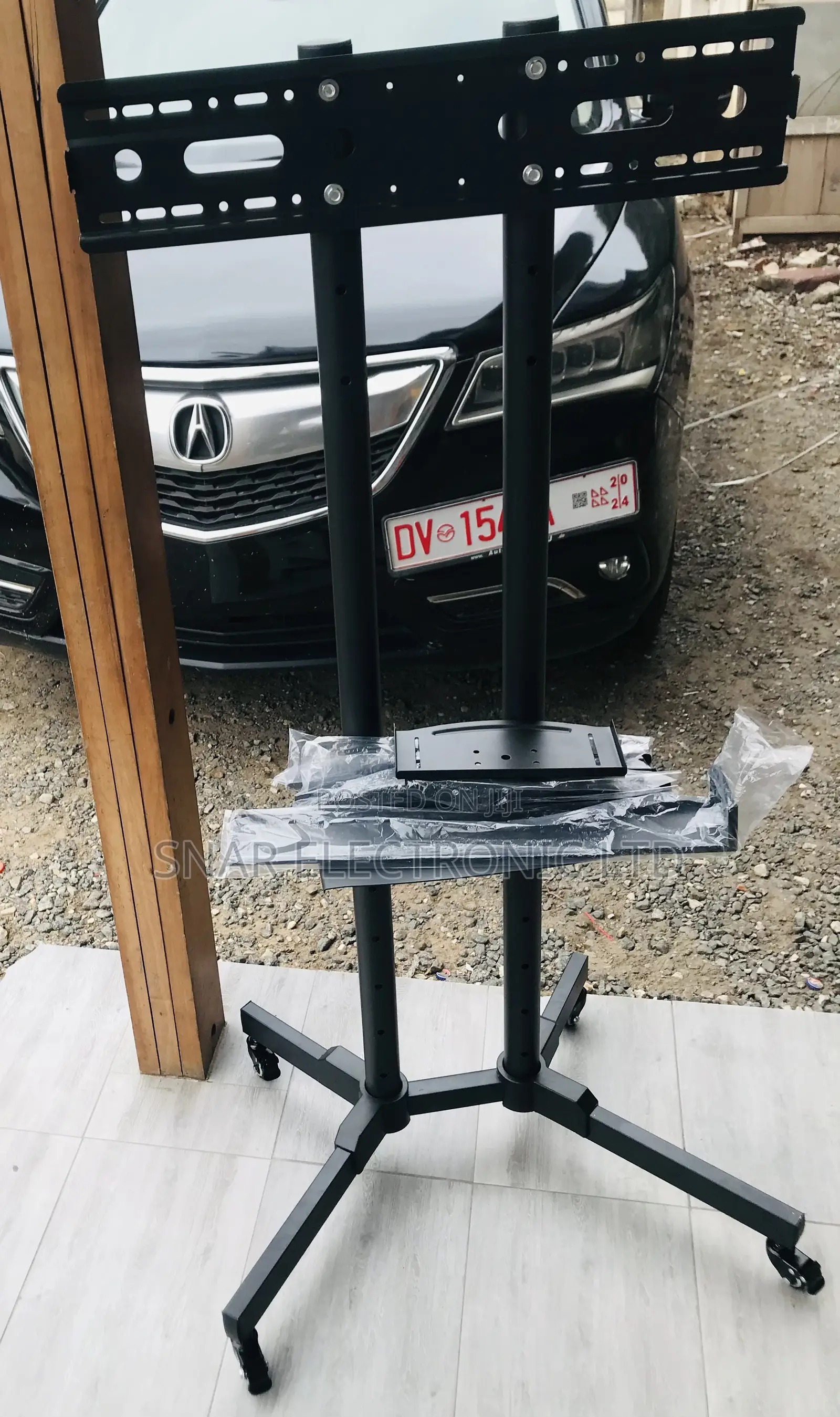 Highly Mobile TV Stand With Wheels Height Adjustable
