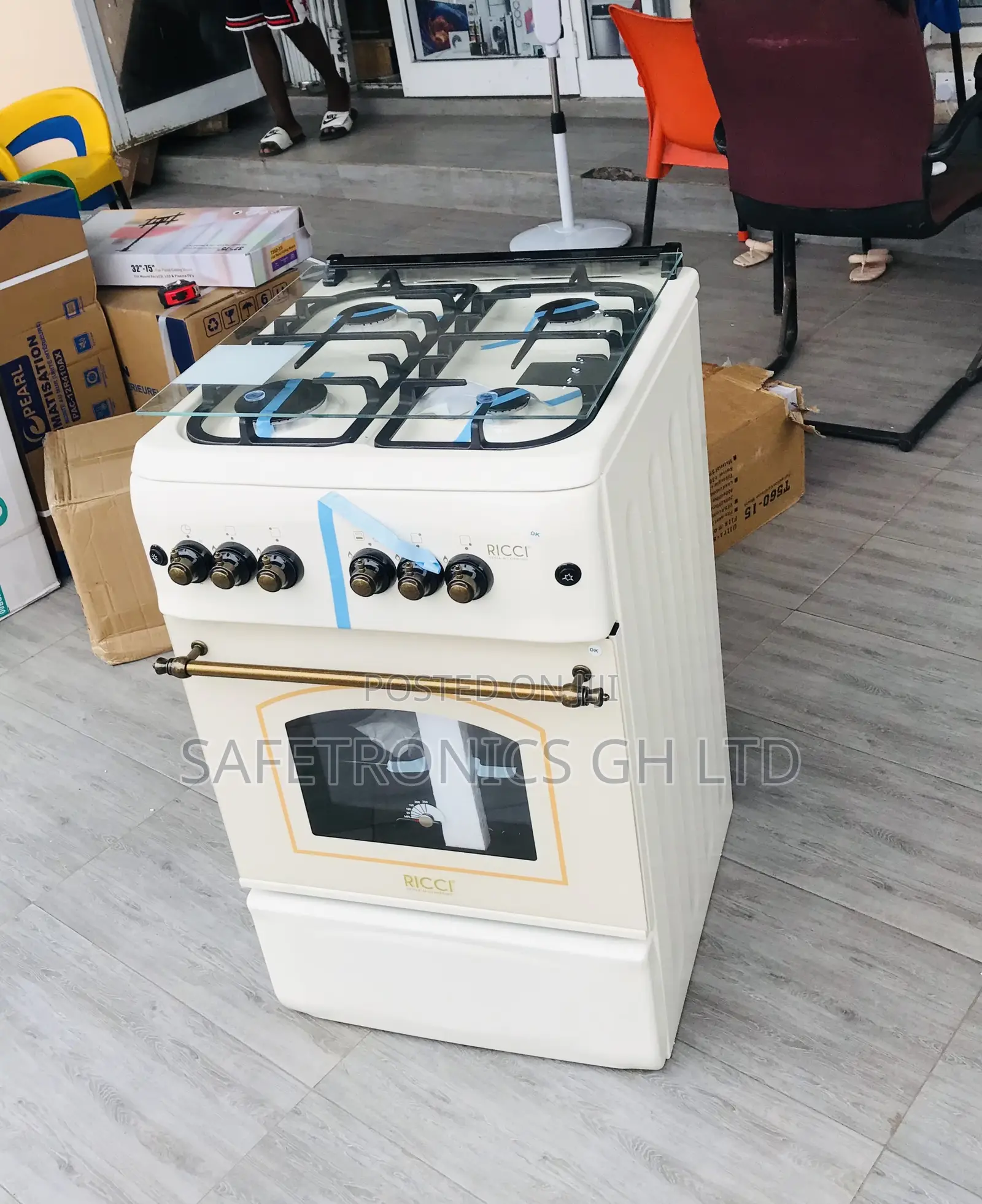 New Elegant 50by50 Oven: Grill 4 Gas Ricci (White) 