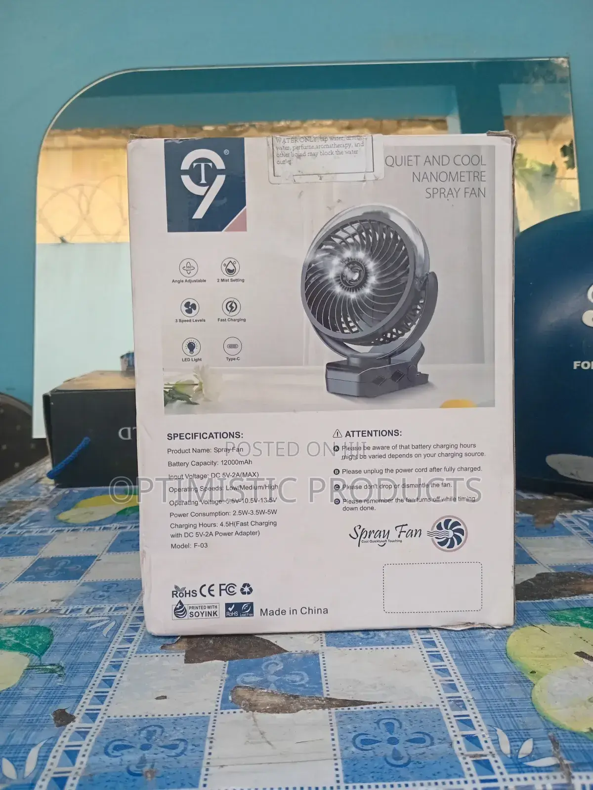 Rechargeable Light Air Conditioning Fan