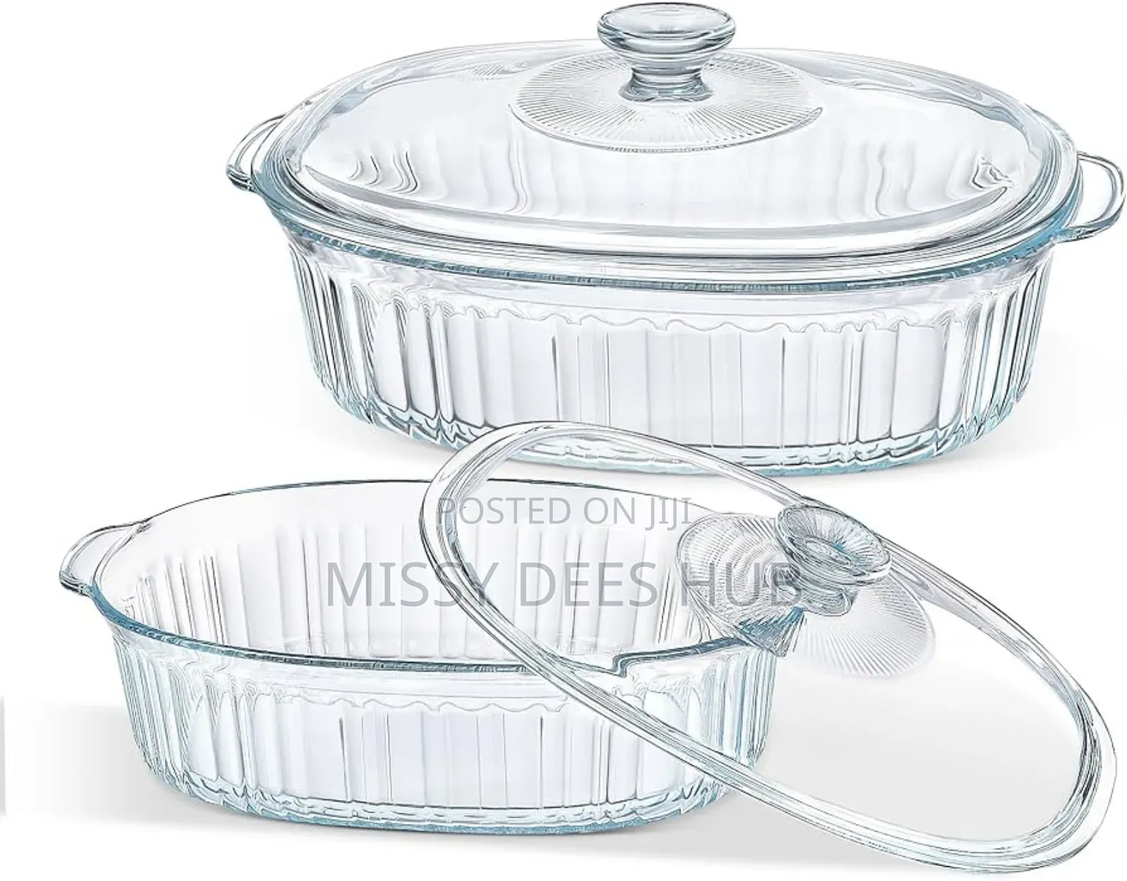 1.8 Oval Tempered Glass Casserole Dish With Lid