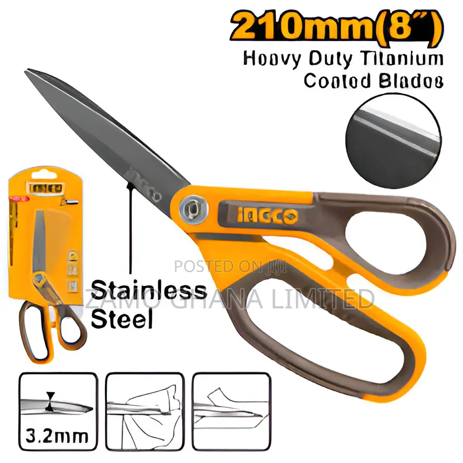 Rubber Grip Long-Blade Scissors 8" - Hscrs812108