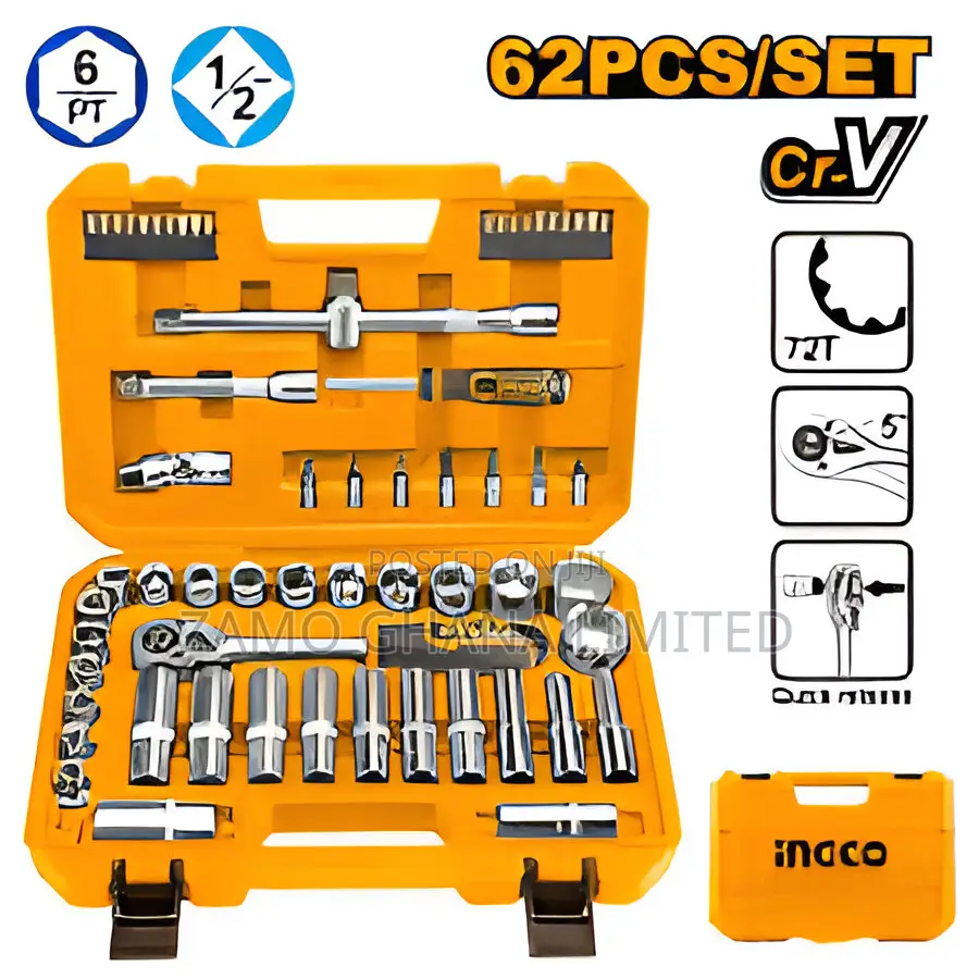 62 PCS 1/2" Socket Set - Hkts12602