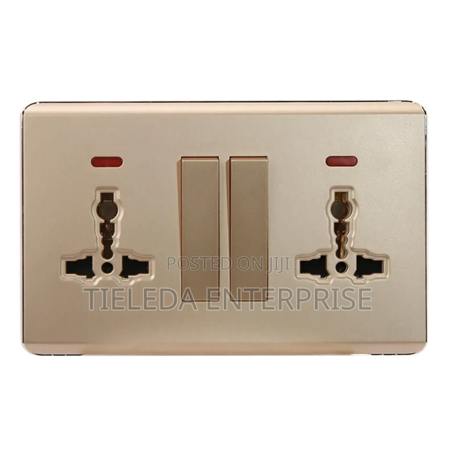 2gang 3pin Muiti Socket Gold