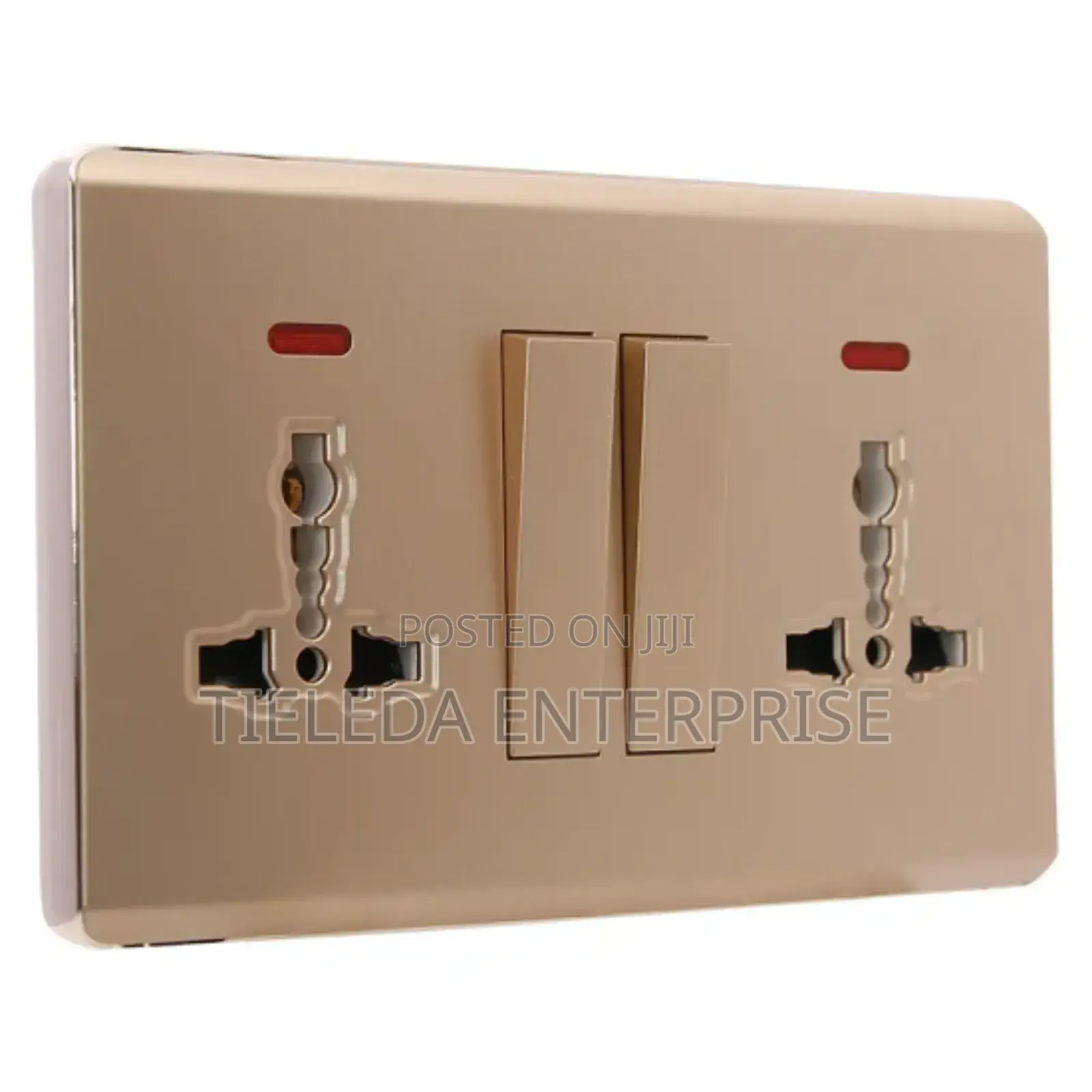 2gang 3pin Muiti Socket Gold