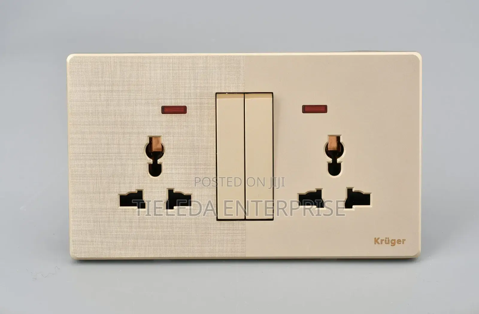 2gang 3pin Muiti Socket Gold