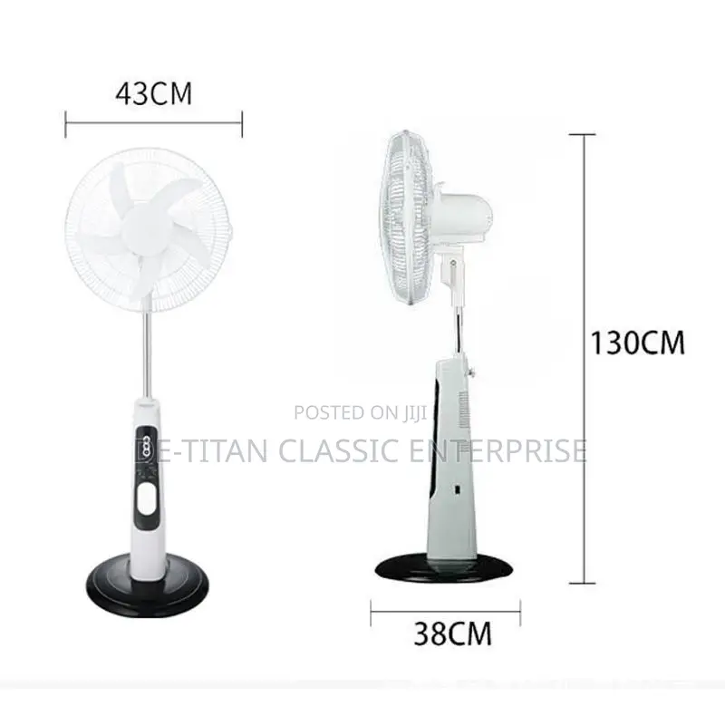 Rechargeable Electric/Solar Fan With Solar Panel-16"