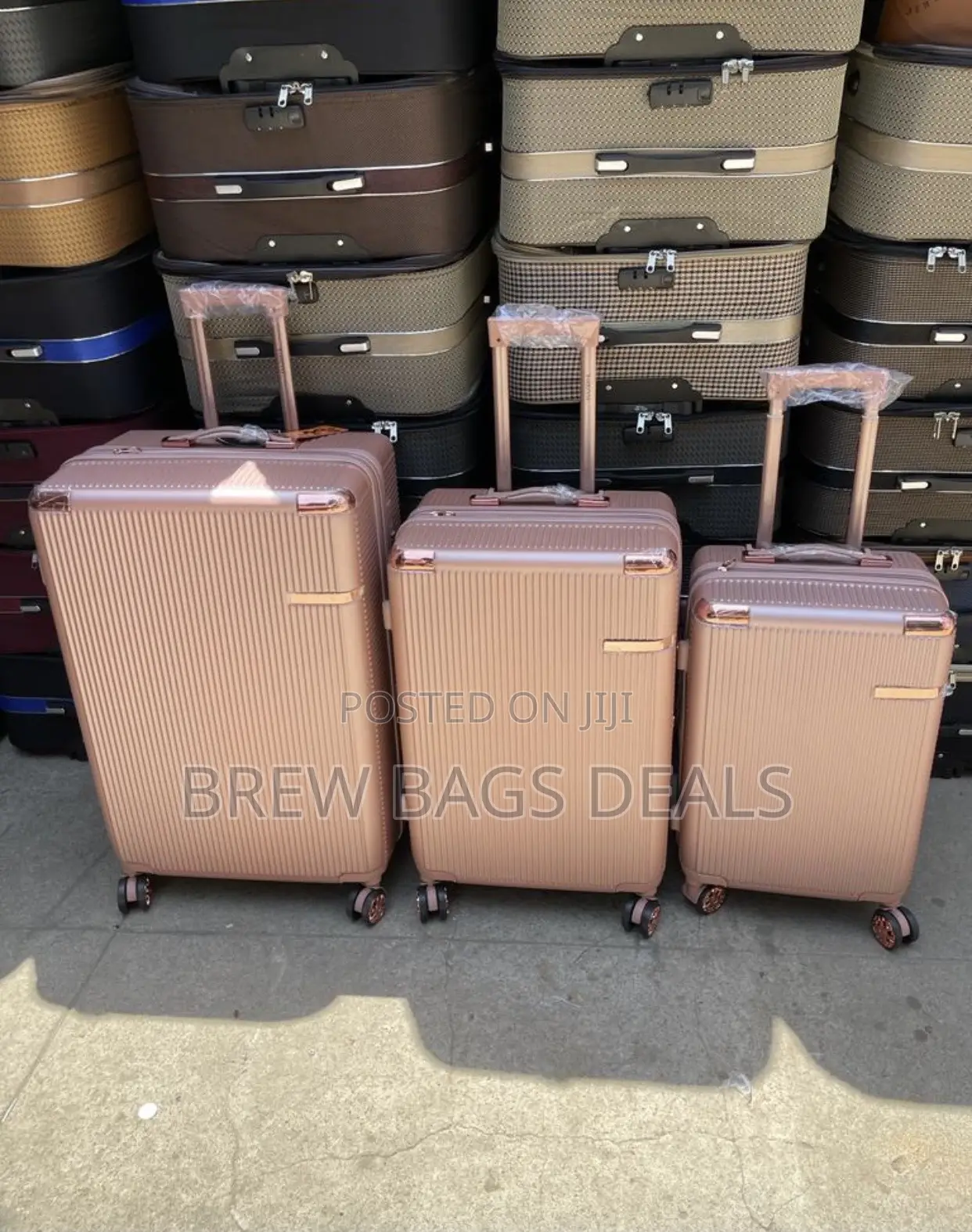 Original Jony Rosegold 3set Double Zip Expansion Traveling