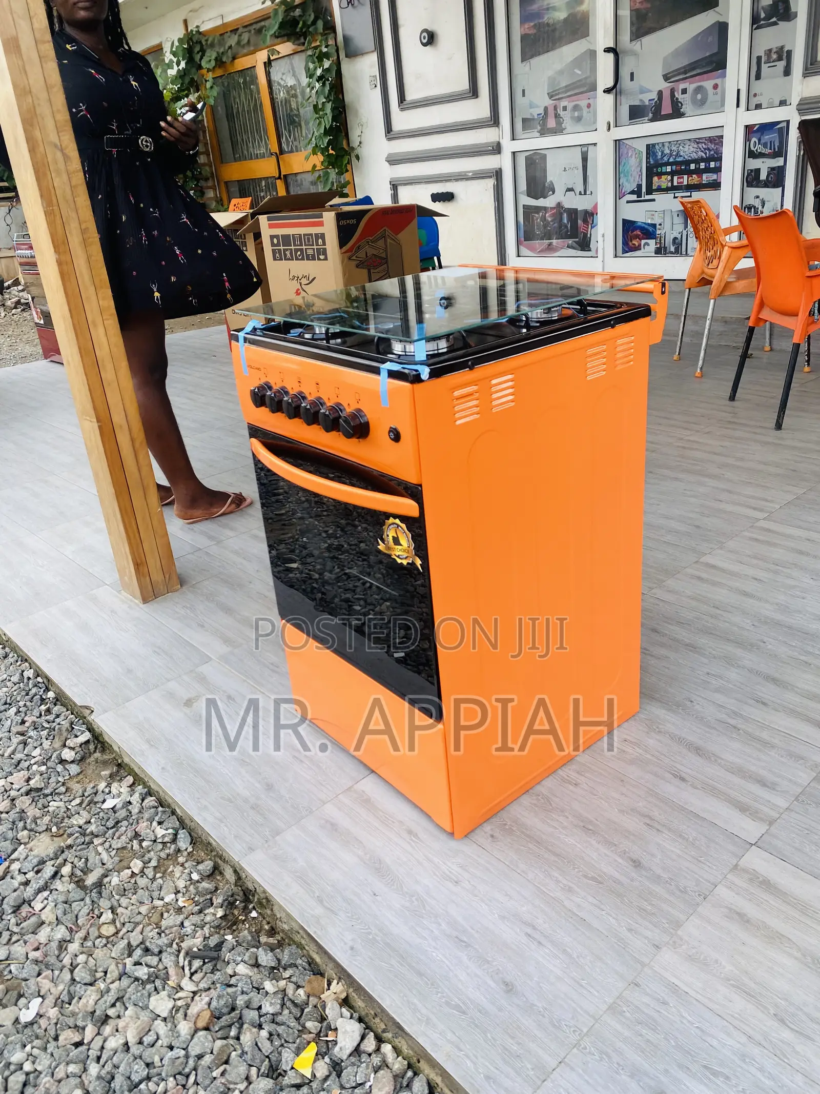 Sleek Oven and Grill Volcano 50x50 4 Gas Burner(Orange).