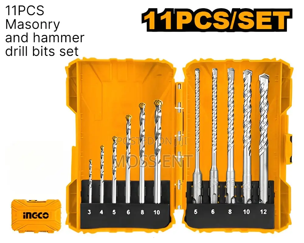 11pcs Masonry and Hammer Drill Bits Set - Akdl31101