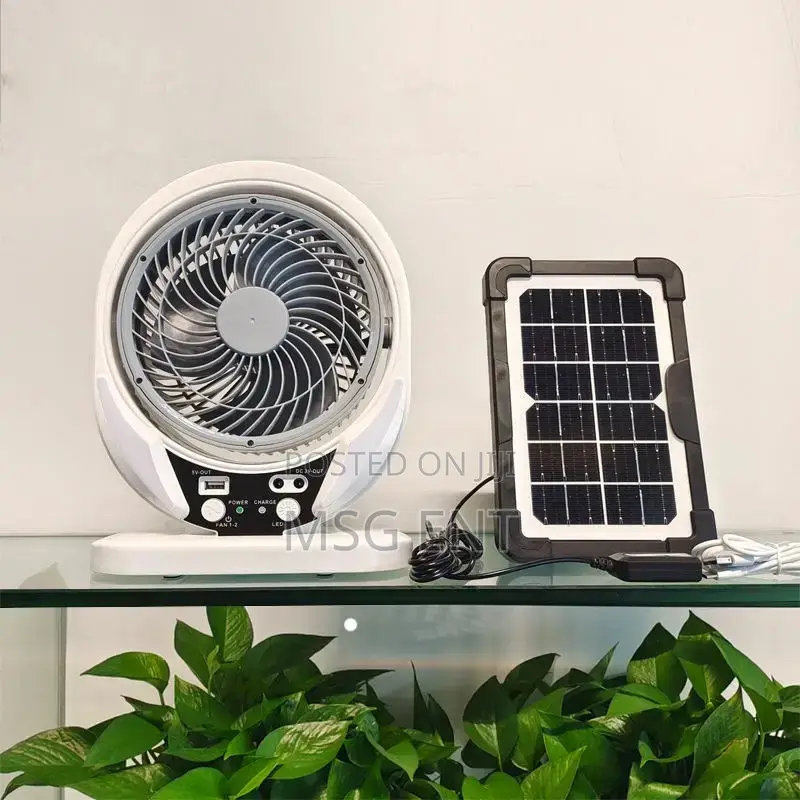 Rechargeable Fan Light With Solar Panels