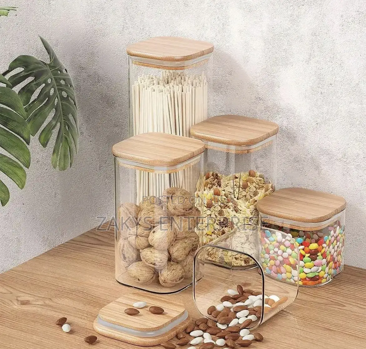Acrylic Storage Jars 5pcs