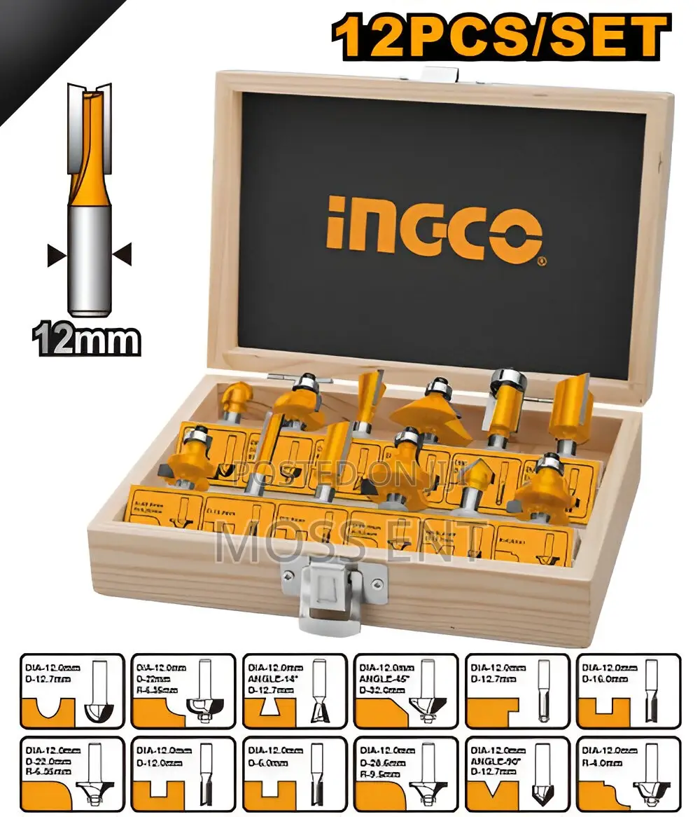 12pcs Router Bits Set 12mm - Akrt1221
