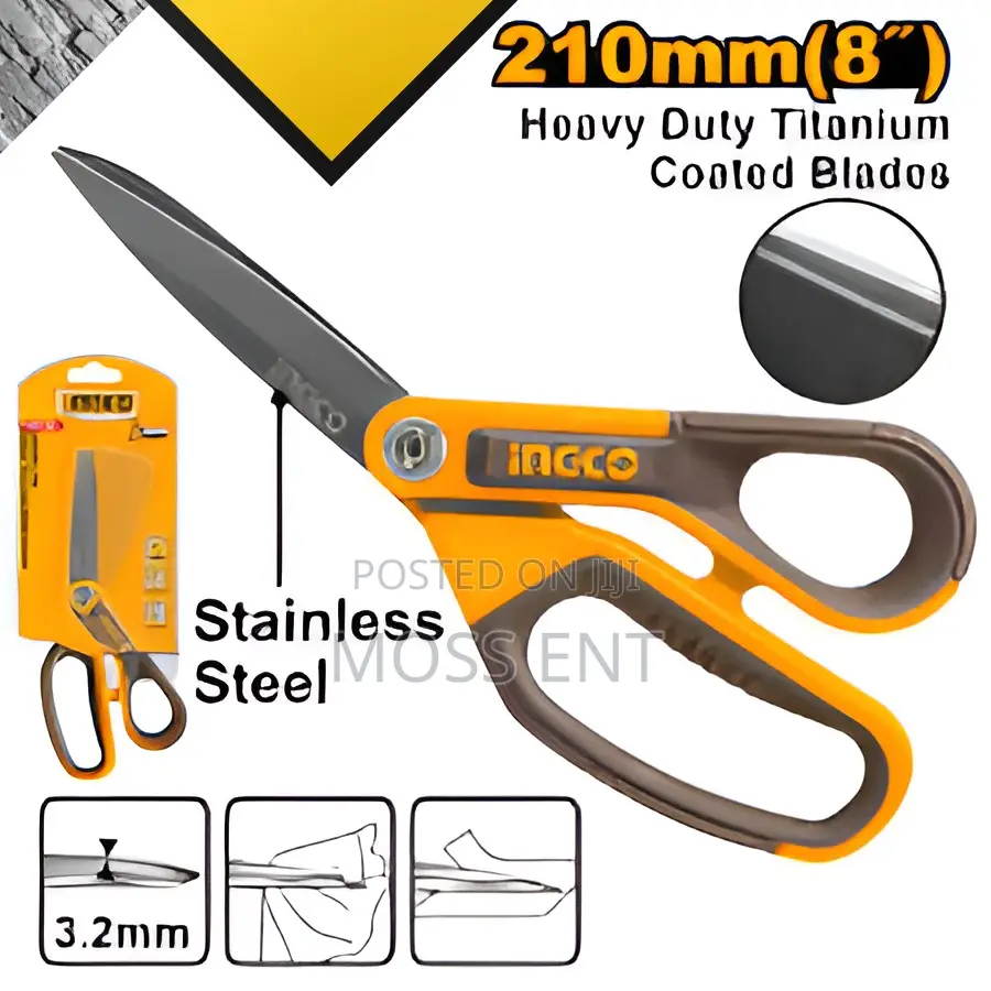Rubber Grip Long-Blade Scissors 8" - Hscrs812108