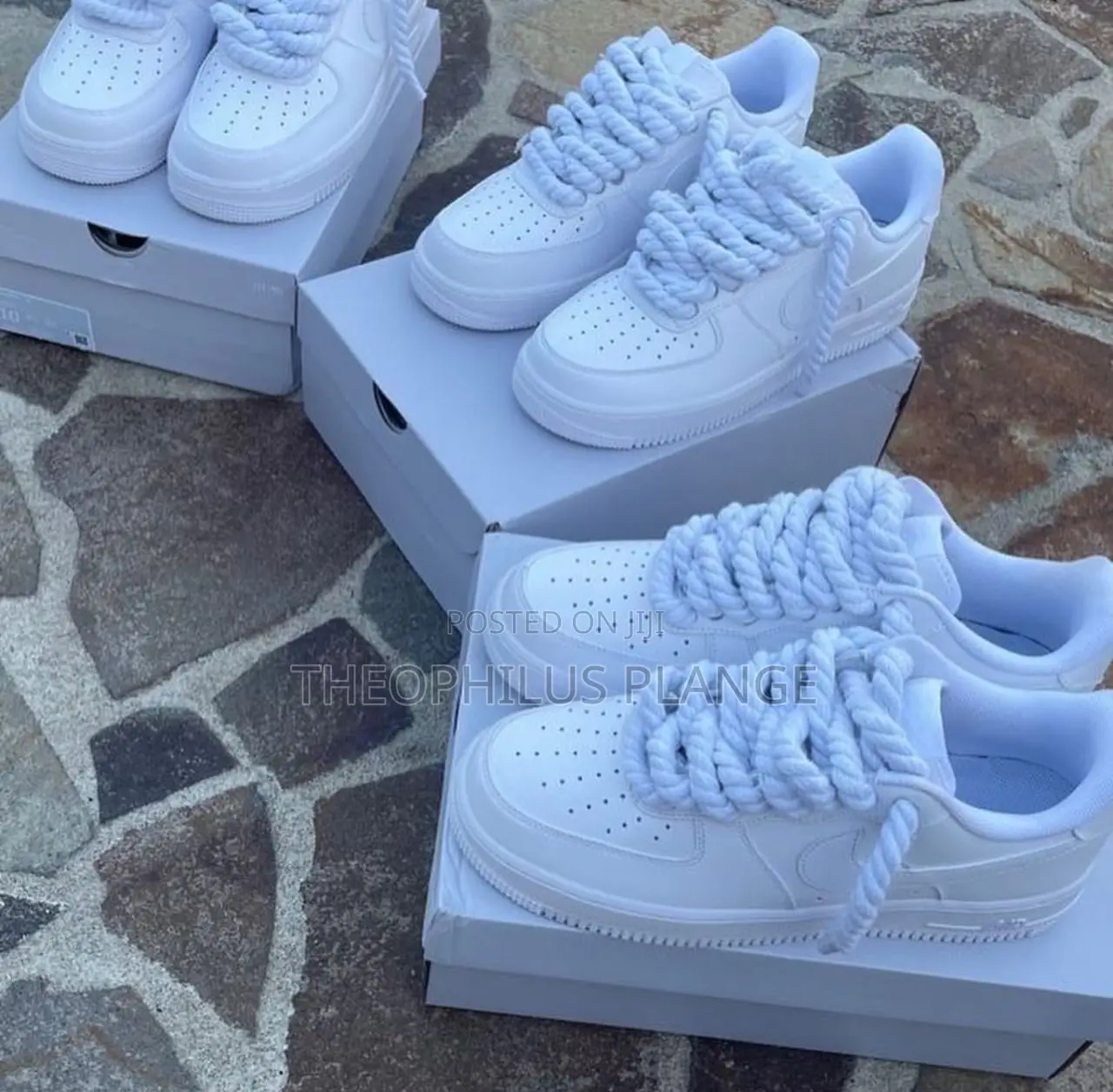 Nike Airforce 1 Big Lace , Black and White